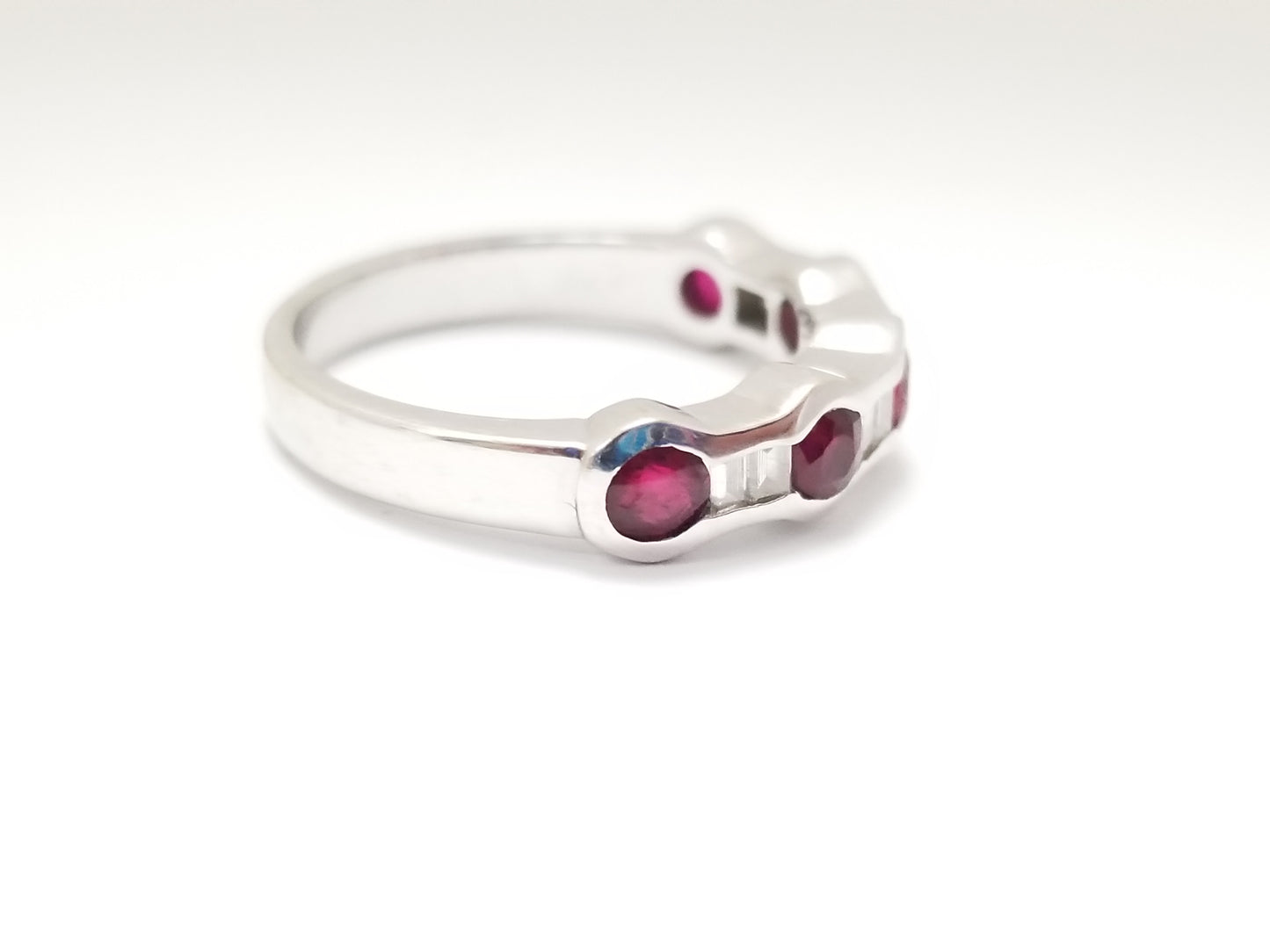 Ruby Natural Diamond Ring 18 Karat White Gold