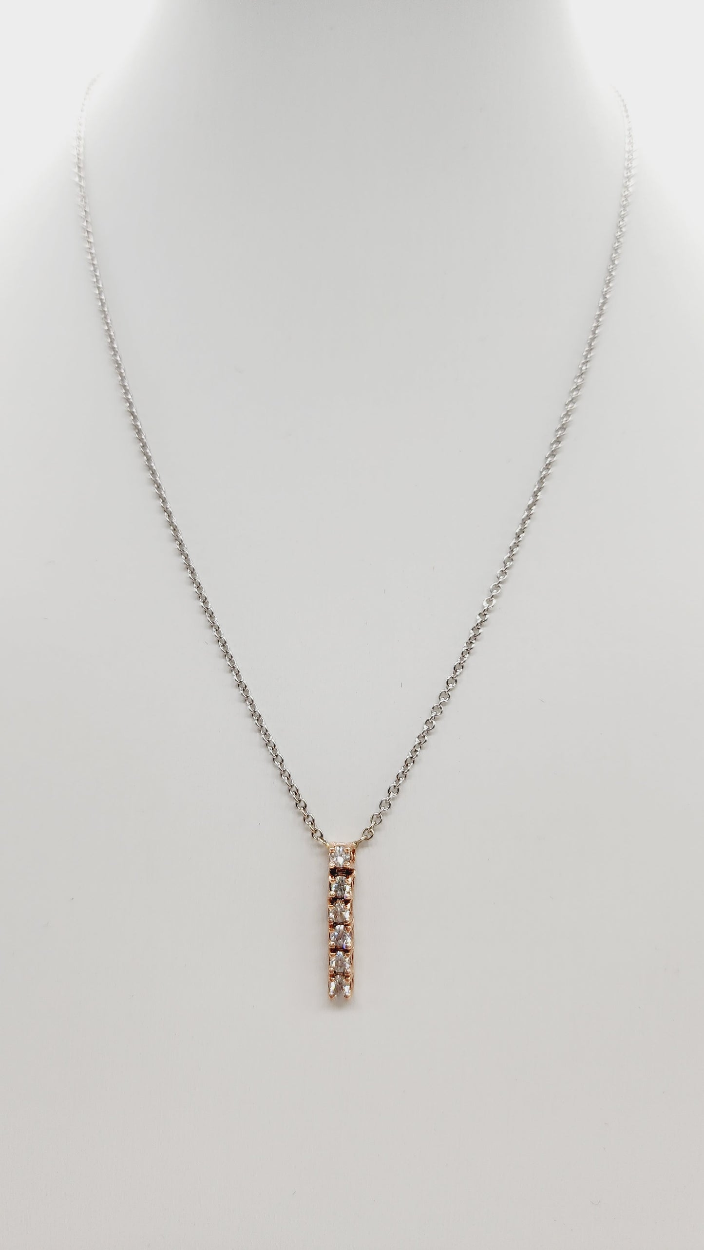 Elegant 0.45 Carat Drop Diamond Pendant Necklace 14K Rose Gold