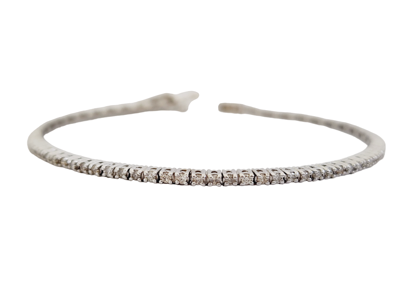 1.05 Carat Round Brilliant Cut Diamond Tennis Bracelet 14 Karat White Gold