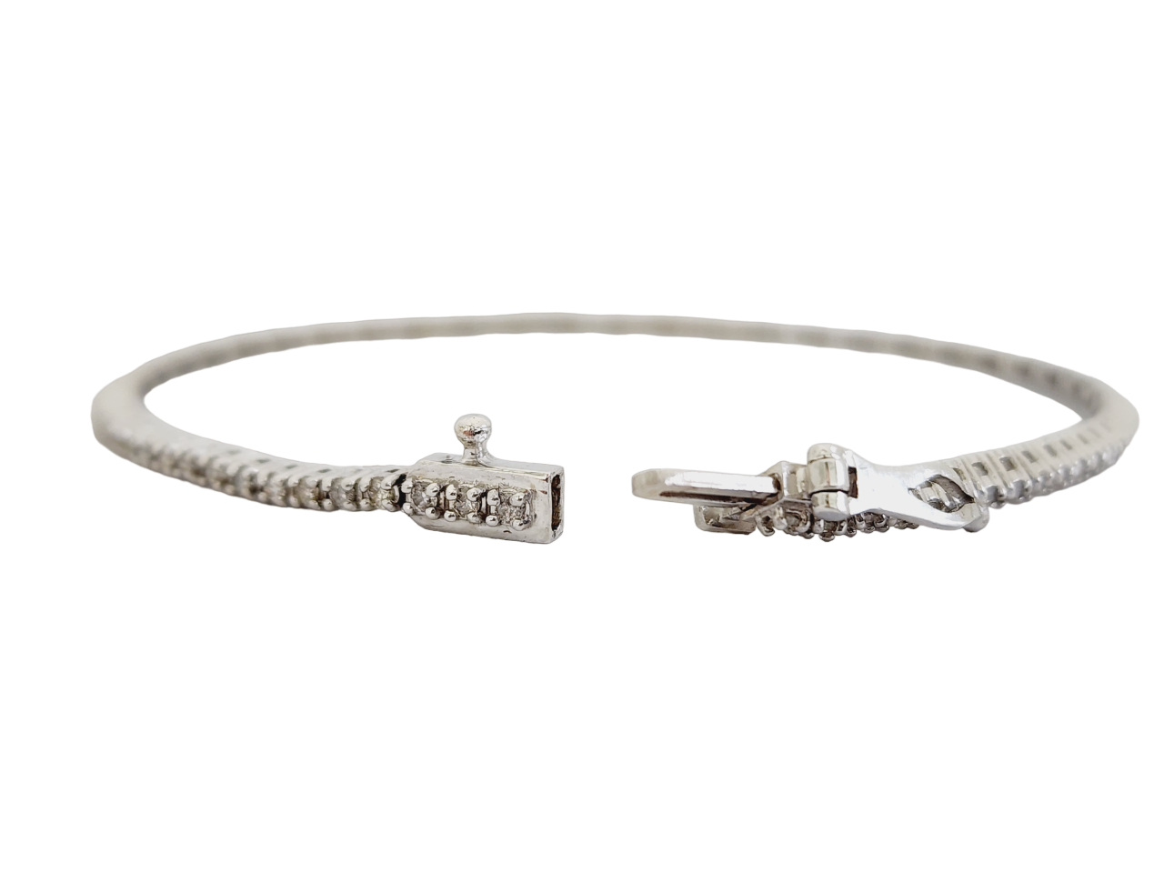 1.05 Carat Round Brilliant Cut Diamond Tennis Bracelet 14 Karat White Gold