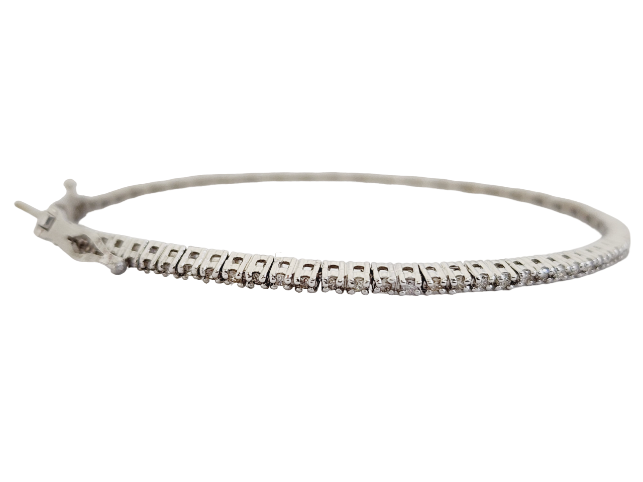 1.05 Carat Round Brilliant Cut Diamond Tennis Bracelet 14 Karat White Gold