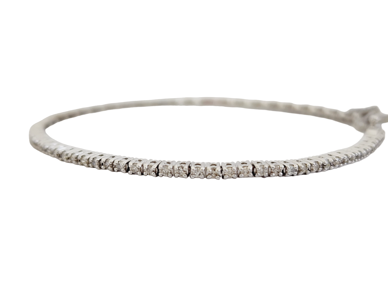 1.05 Carat Round Brilliant Cut Diamond Tennis Bracelet 14 Karat White Gold