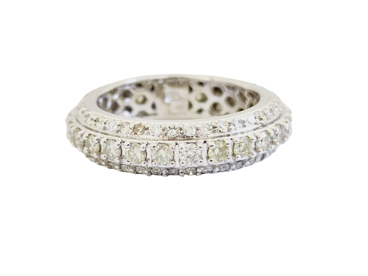 2.60 Carat Natural Diamond Eternity Band 14 Karat White Gold Ring