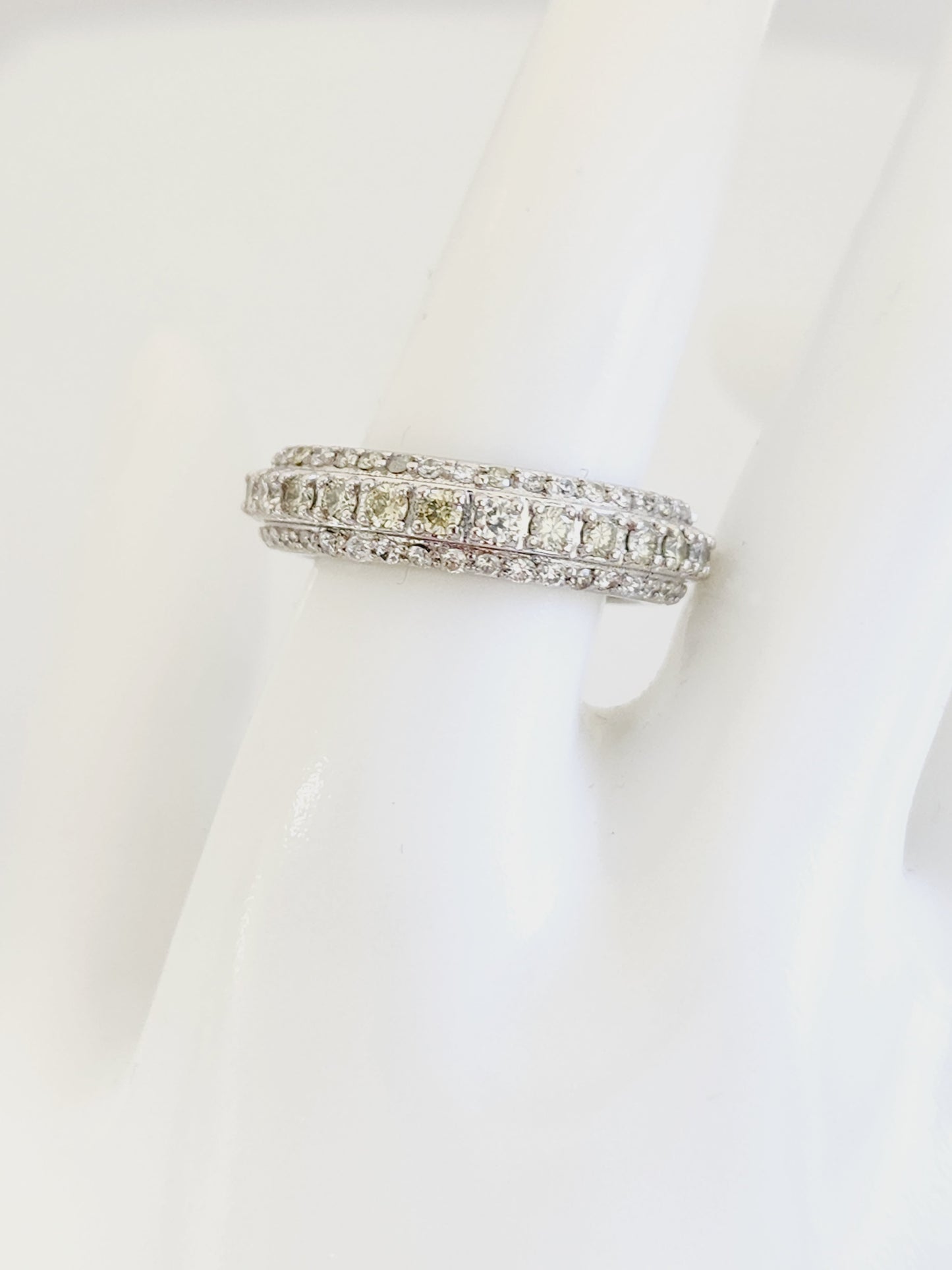 2.60 Carat Natural Diamond Eternity Band 14 Karat White Gold Ring