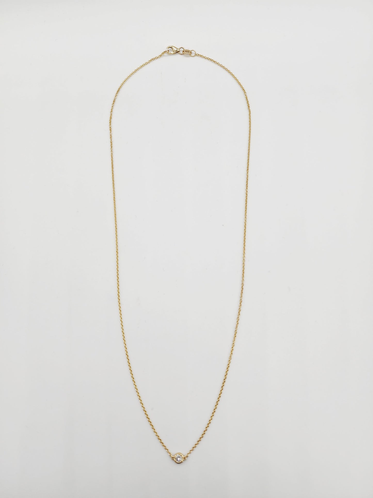 0.13 Carat Natural Diamond by the Yard Necklace 14 Karat Yellow Gold 18''