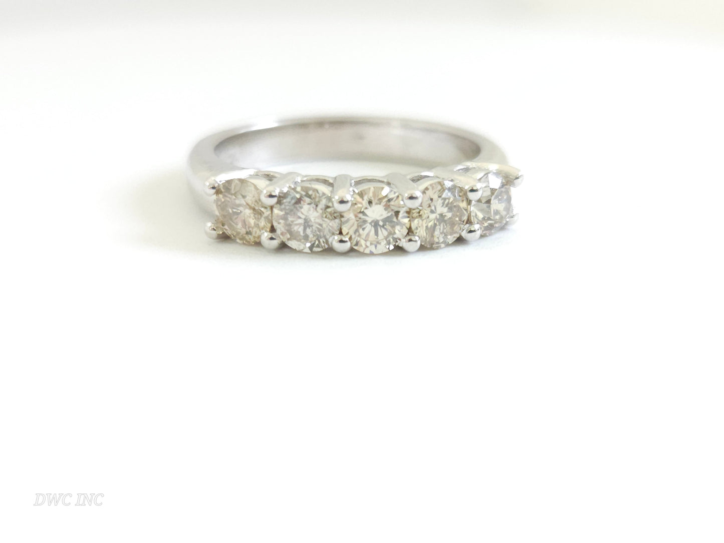 1.16 Carat Natural Diamond White Gold Mini band Ring 14K