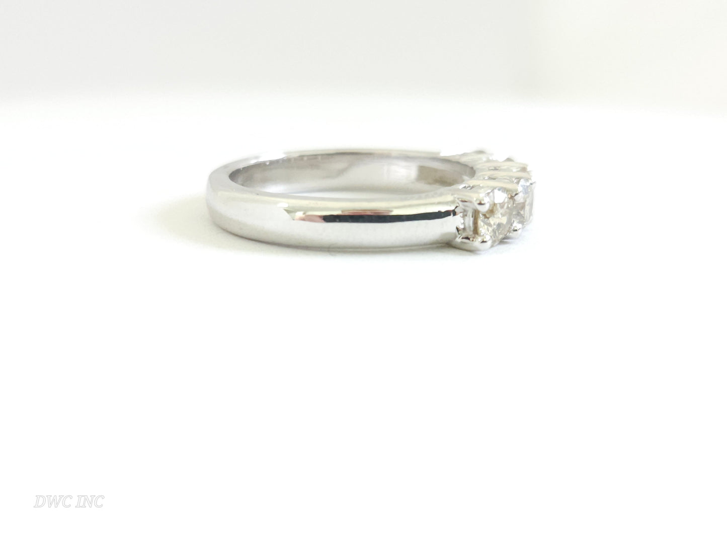 1.16 Carat Natural Diamond White Gold Mini band Ring 14K
