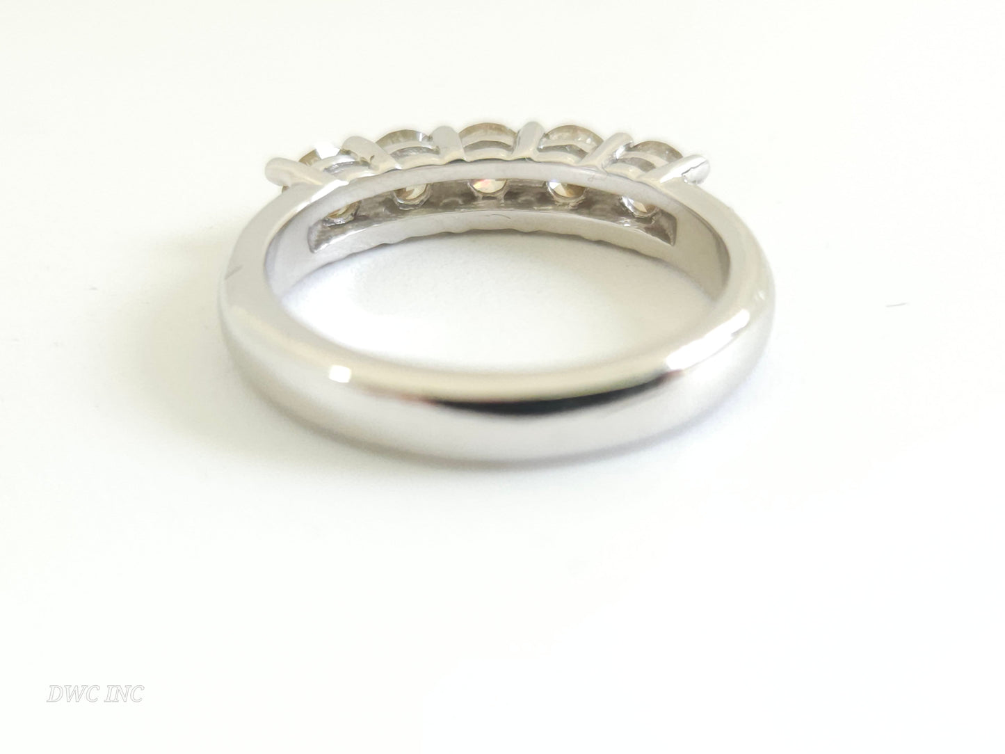 1.16 Carat Natural Diamond White Gold Mini band Ring 14K