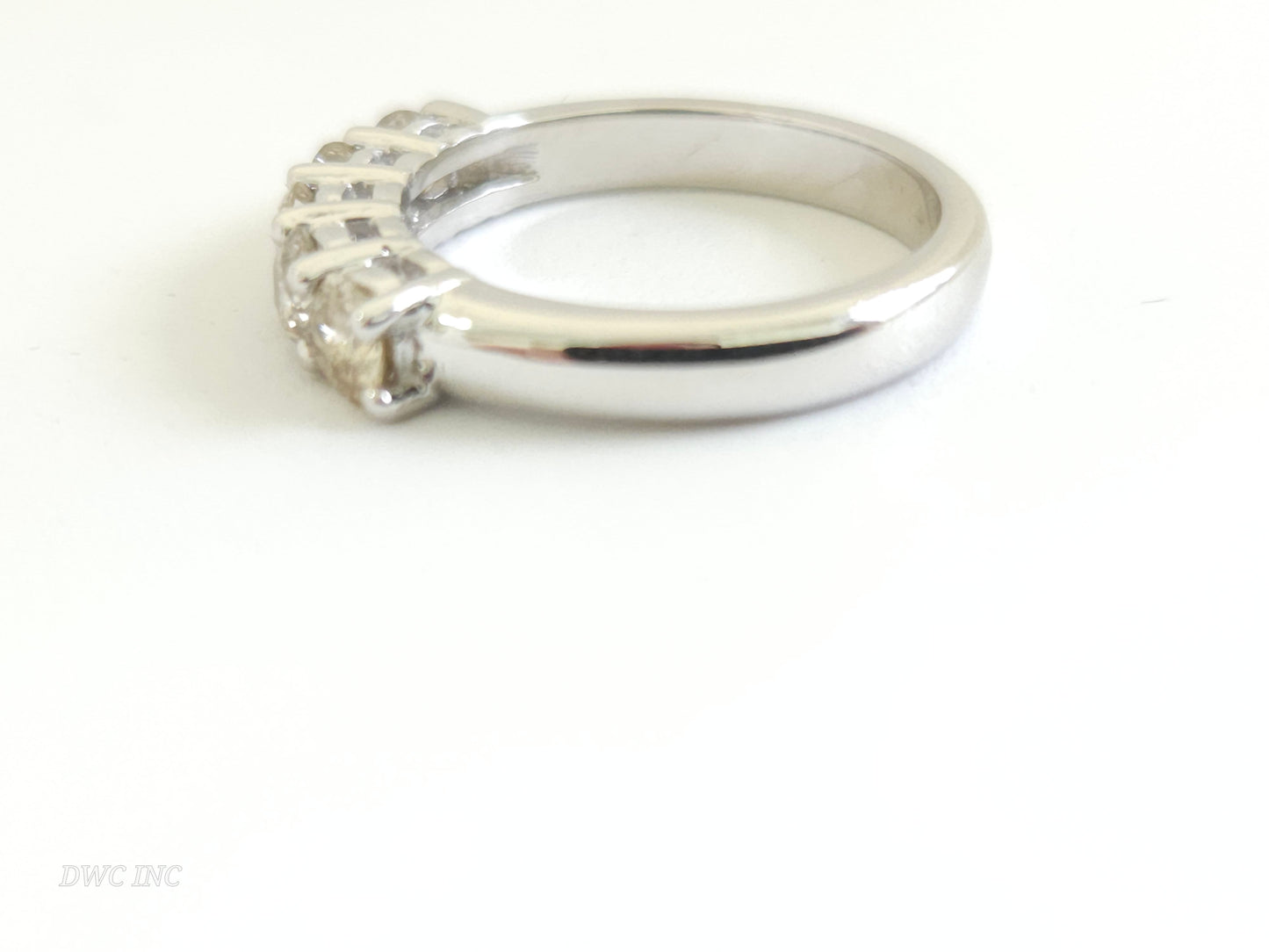 1.16 Carat Natural Diamond White Gold Mini band Ring 14K