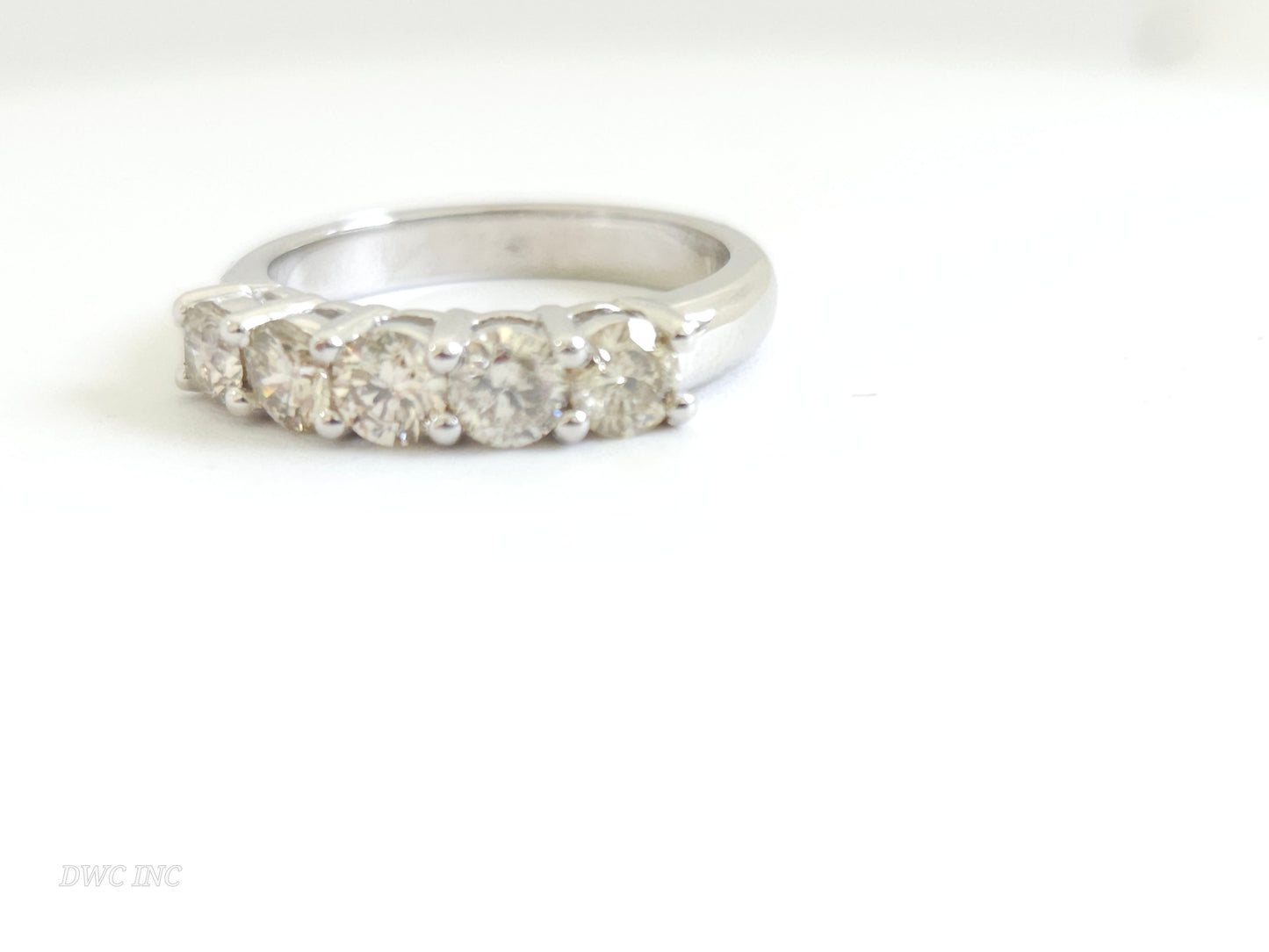 1.16 Carat Natural Diamond White Gold Mini band Ring 14K