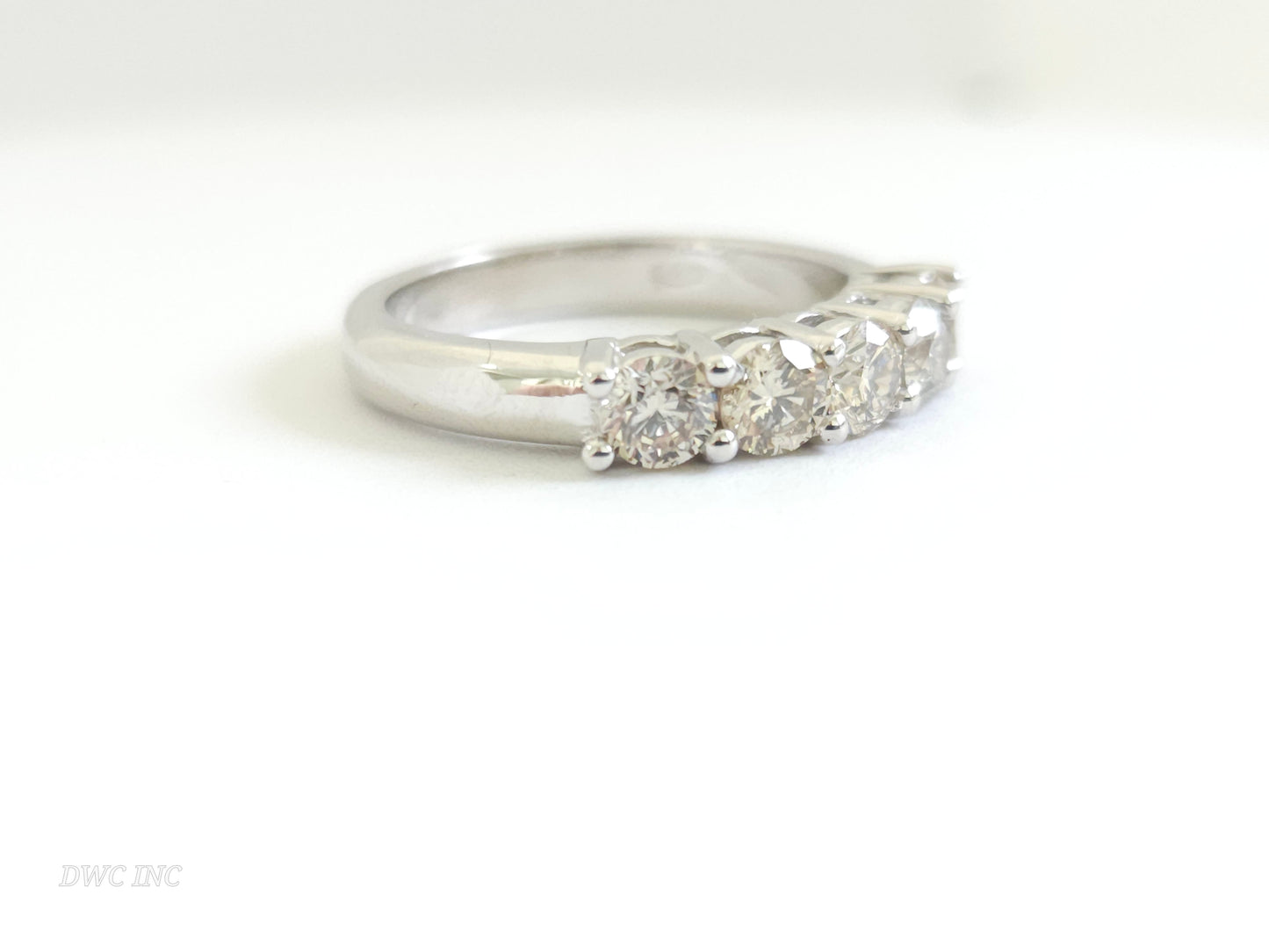 1.16 Carat Natural Diamond White Gold Mini band Ring 14K