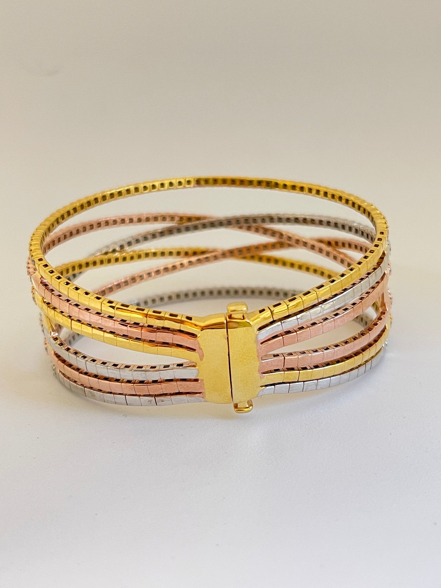 6.52 Carat Six Row Natural Diamonds Mini Bangle Bracelet