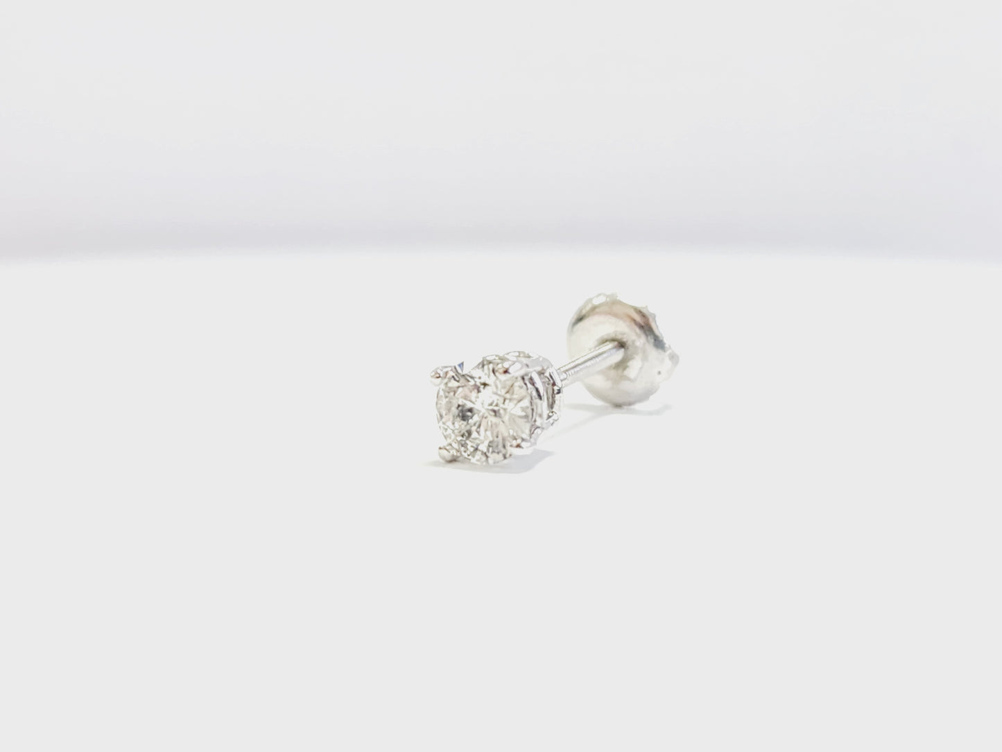 0.37 Carat Natural Diamond Round Stud White Gold 14 Karat