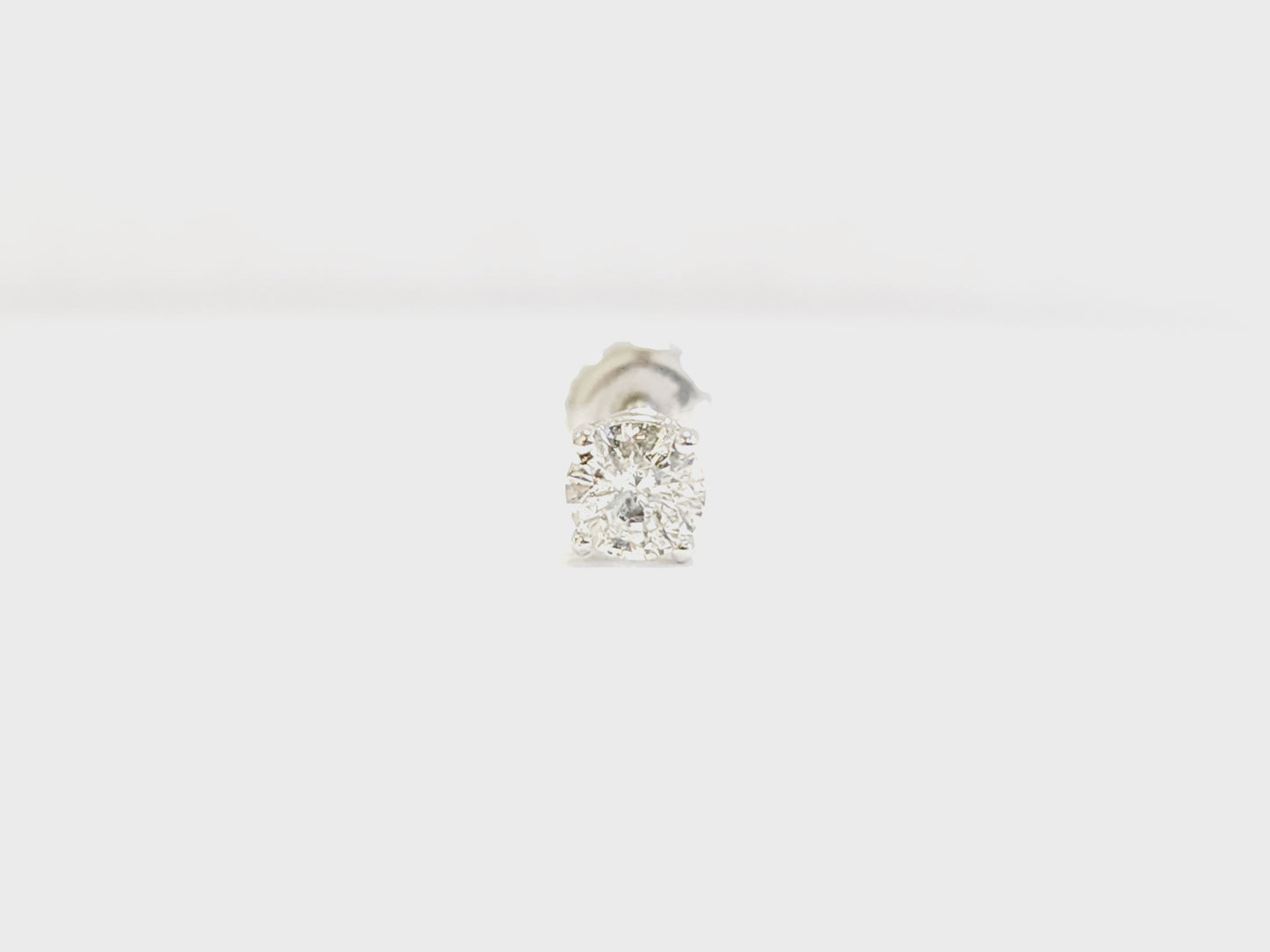 0.37 Carat Natural Diamond Round Stud White Gold 14 Karat