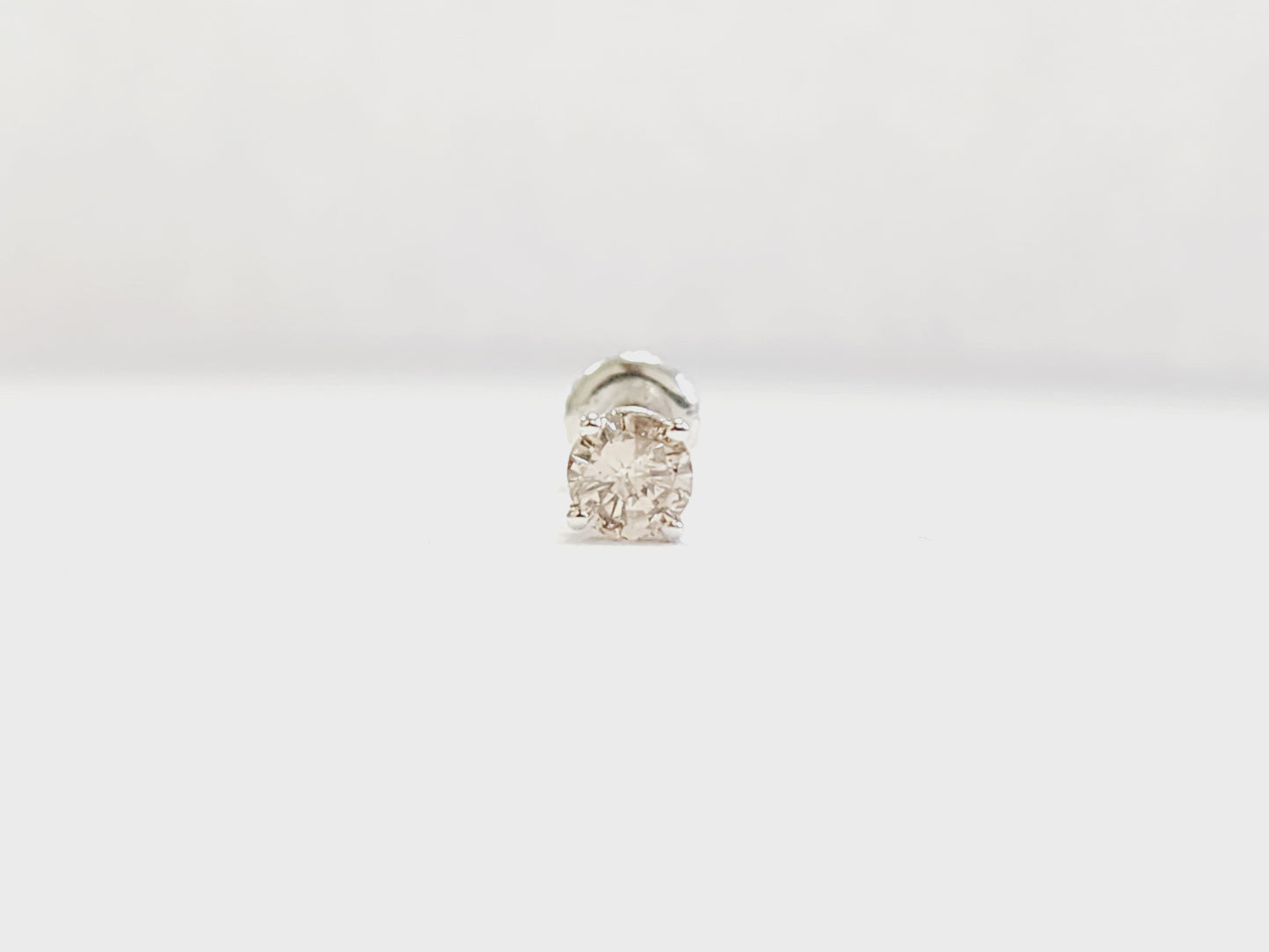 0.36 Carat Natural Diamond Round Stud White Gold 14 Karat