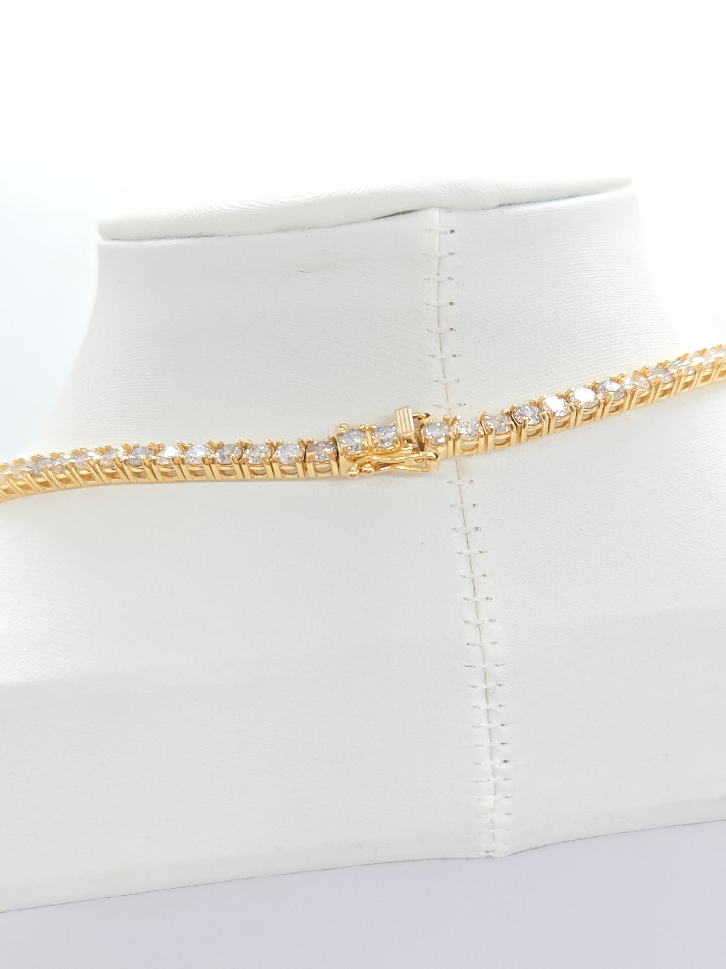 15.30 Carat Natural Diamond Tennis Necklace in 14K Yellow 20"