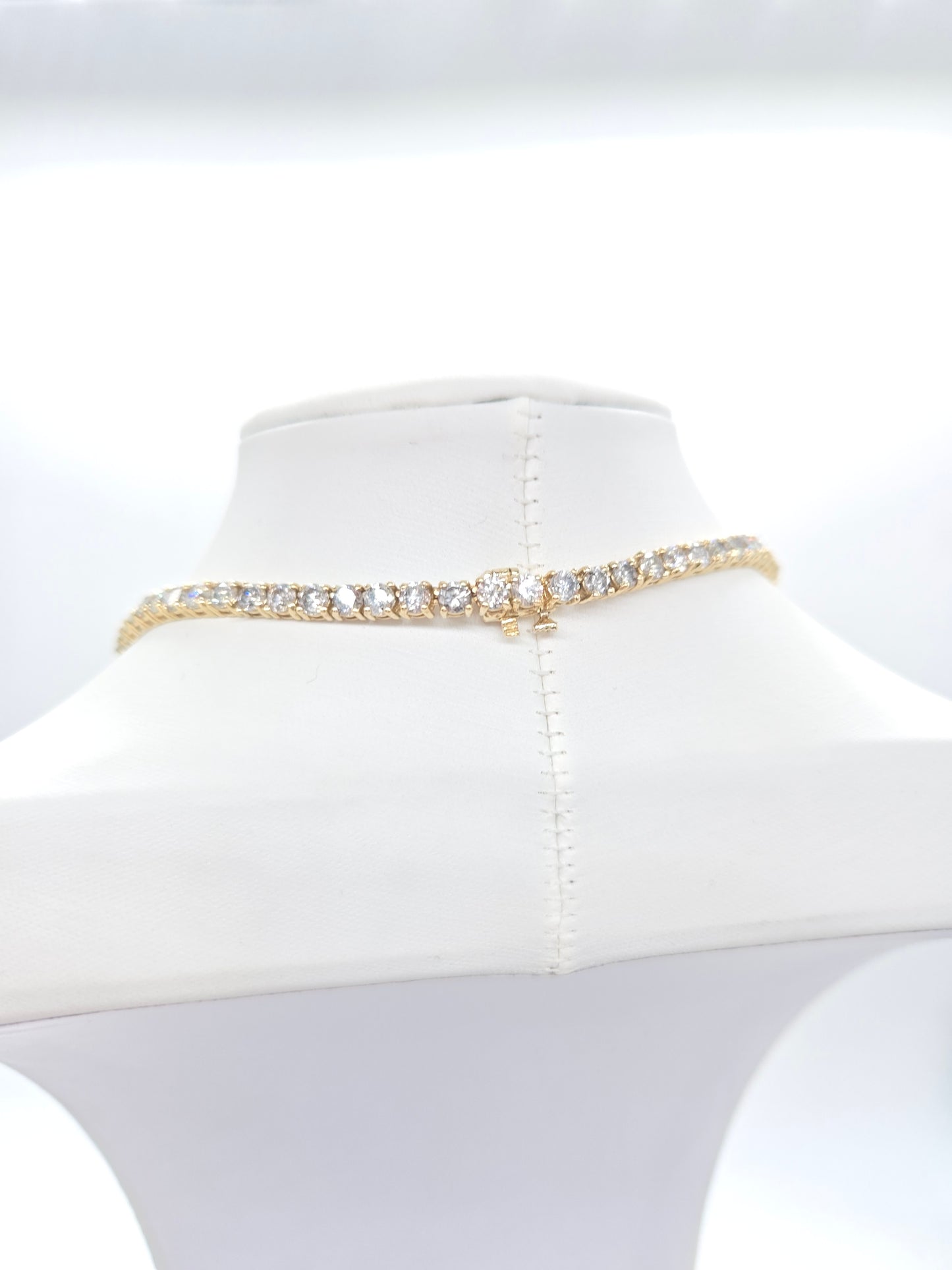 22.75 Carat Natural Diamond Tennis Necklace in 14K Yellow Gold 20"