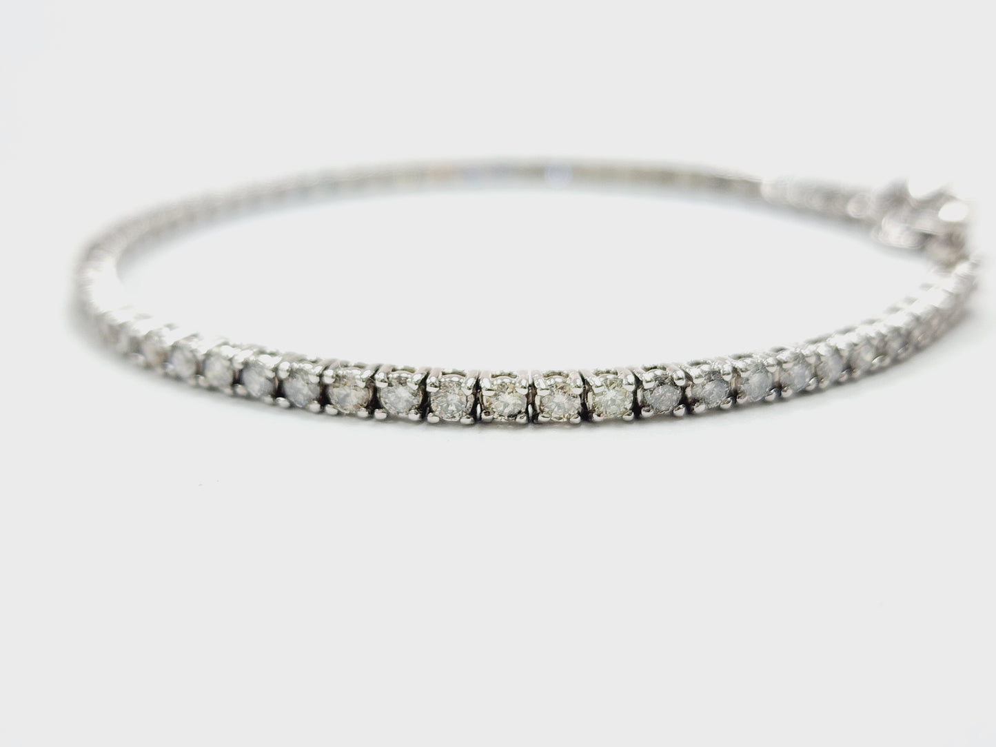 3.05 Carat Natural Diamond Tennis Bracelet in 14K White Gold