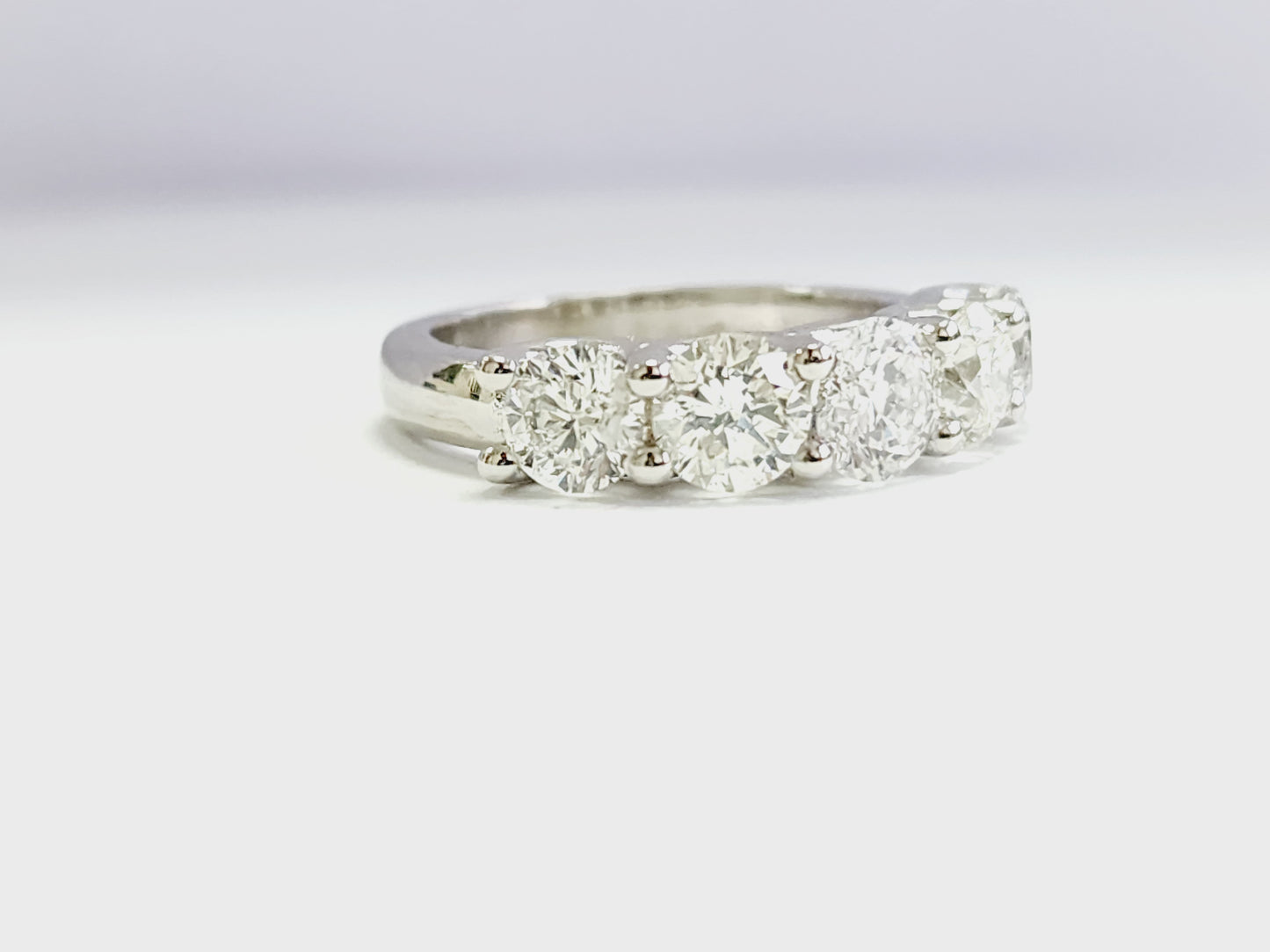 2.56 Carat Natural Diamond White Gold Mini band Ring 14K