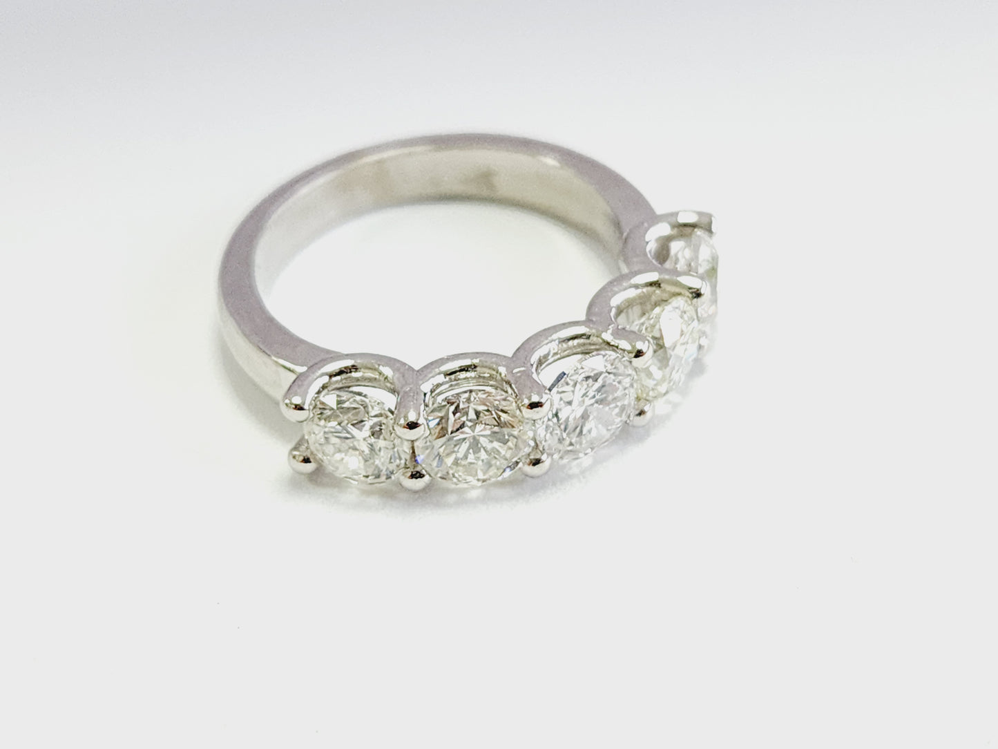 2.56 Carat Natural Diamond White Gold Mini band Ring 14K