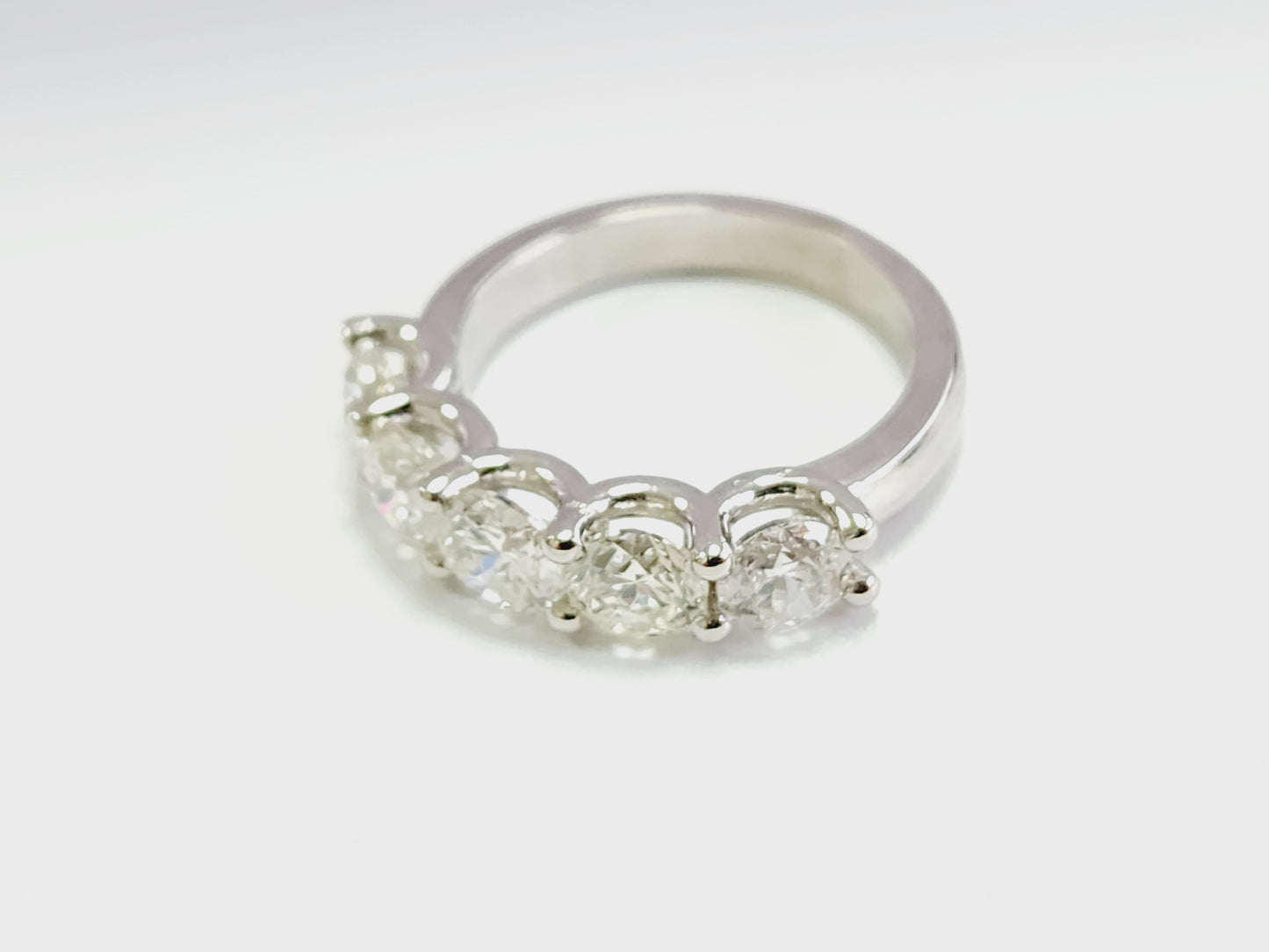 2.56 Carat Natural Diamond White Gold Mini band Ring 14K