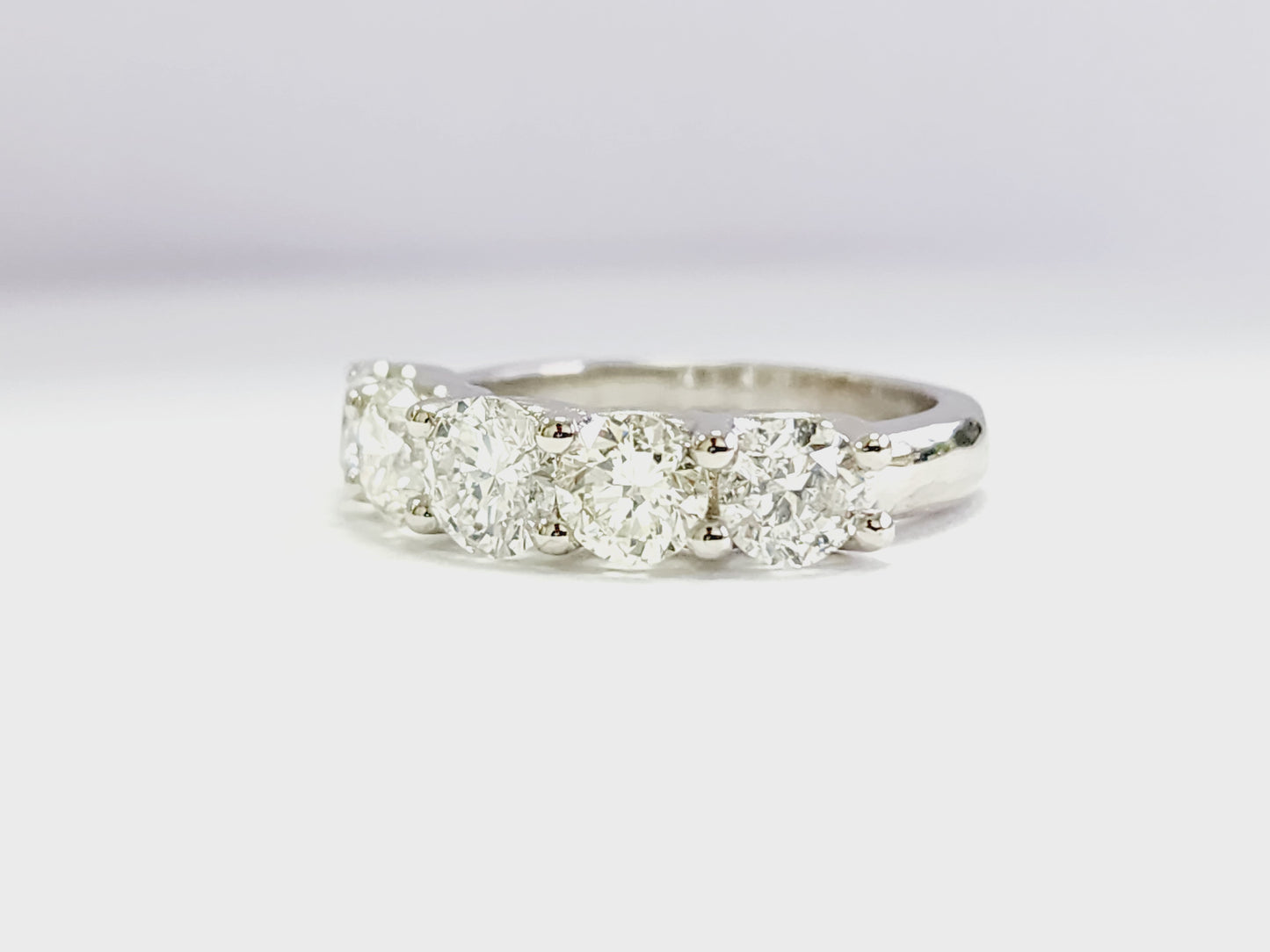 2.56 Carat Natural Diamond White Gold Mini band Ring 14K