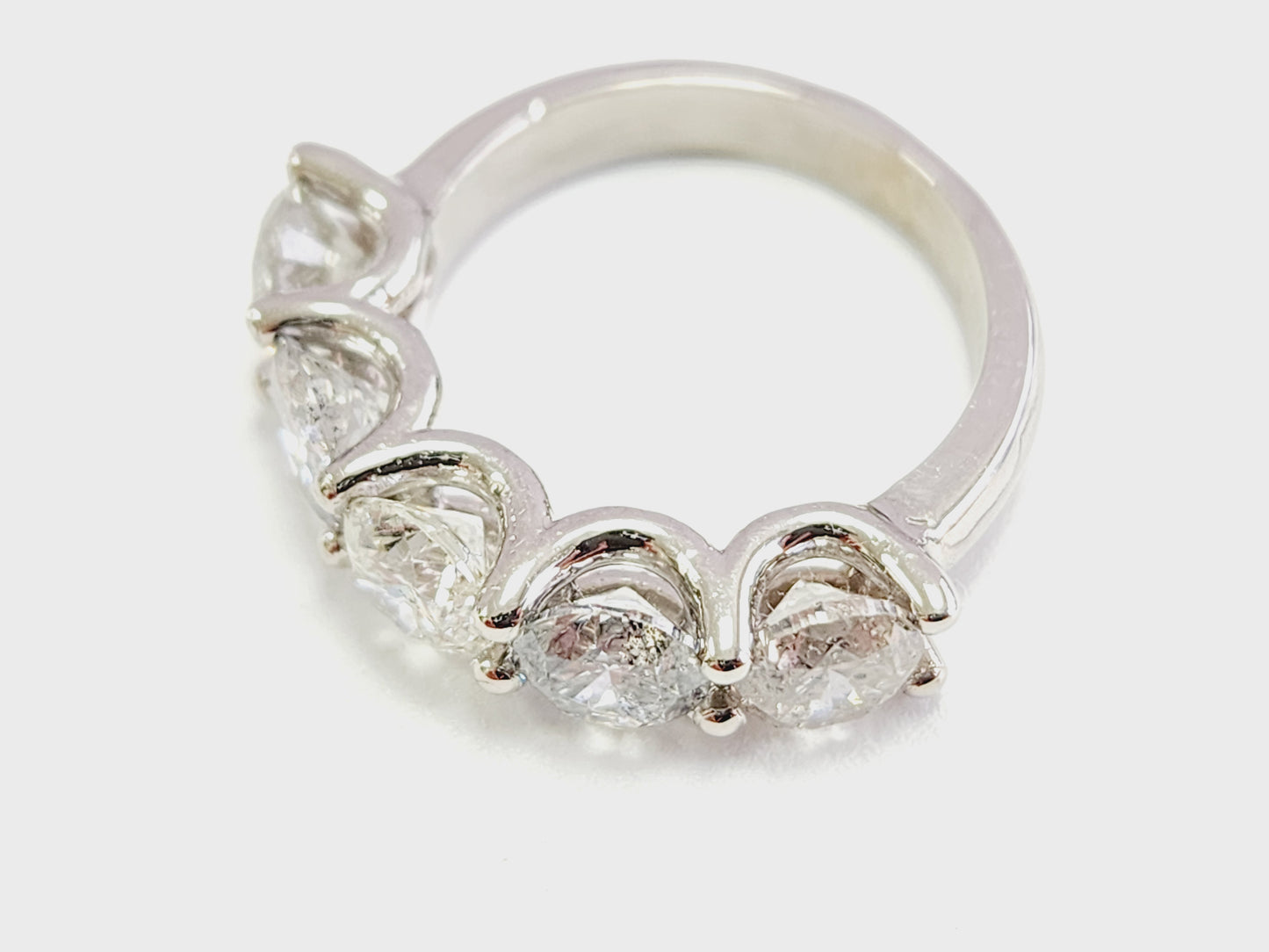 4 Carat Natural Diamond White Gold Mini band Ring 14K