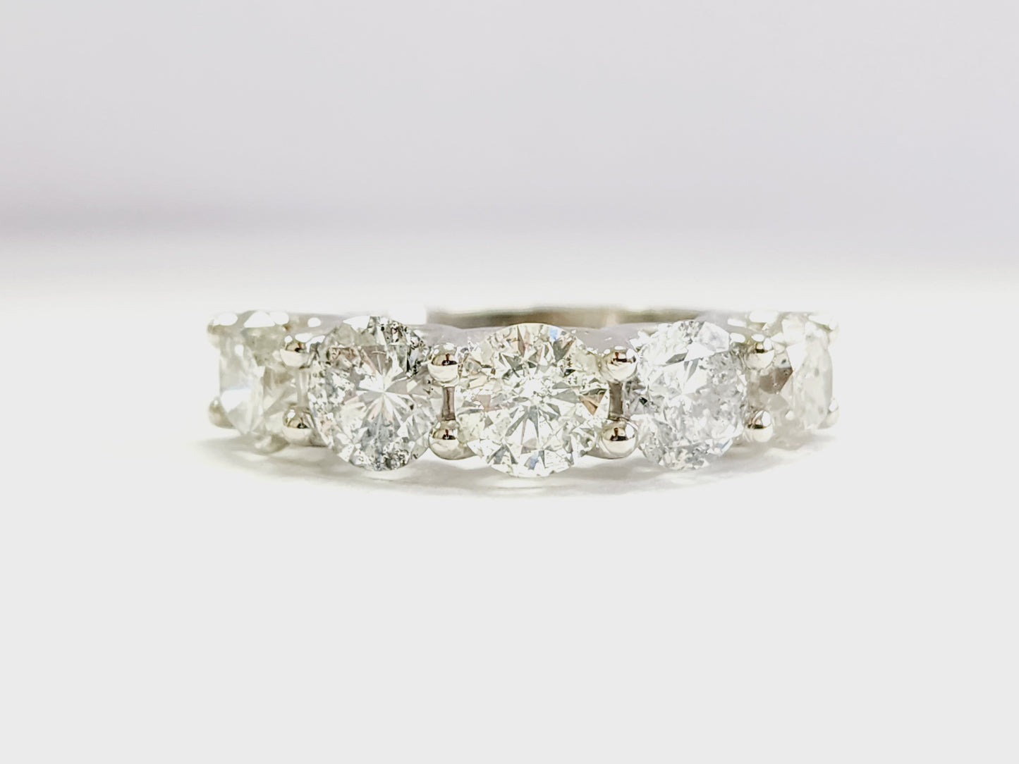 4 Carat Natural Diamond White Gold Mini band Ring 14K