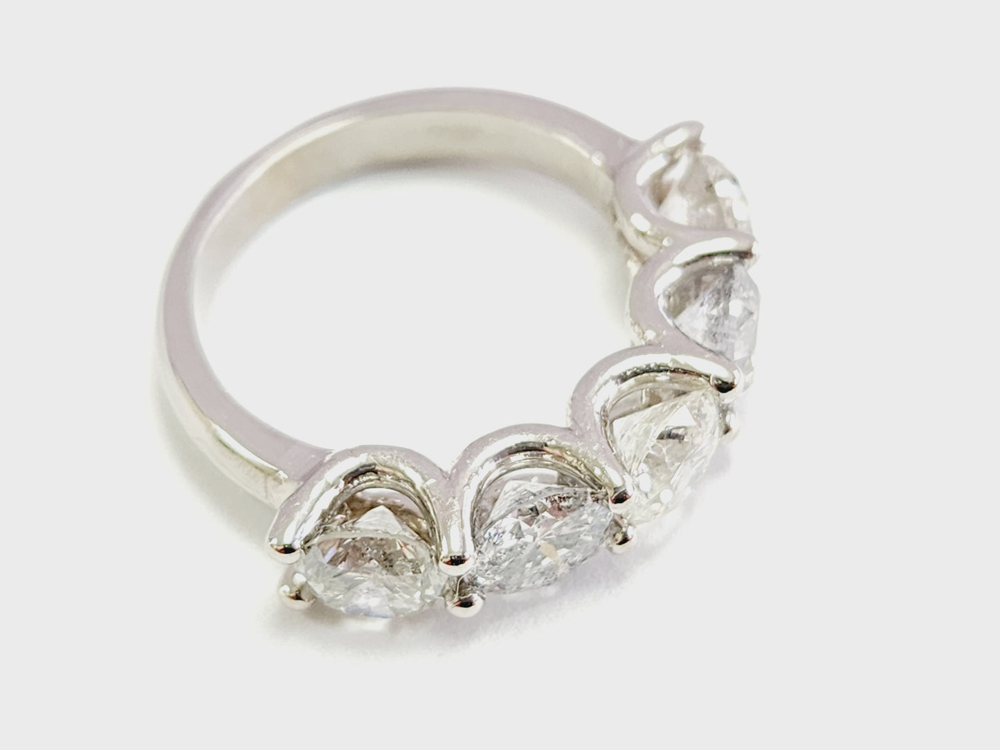 4 Carat Natural Diamond White Gold Mini band Ring 14K