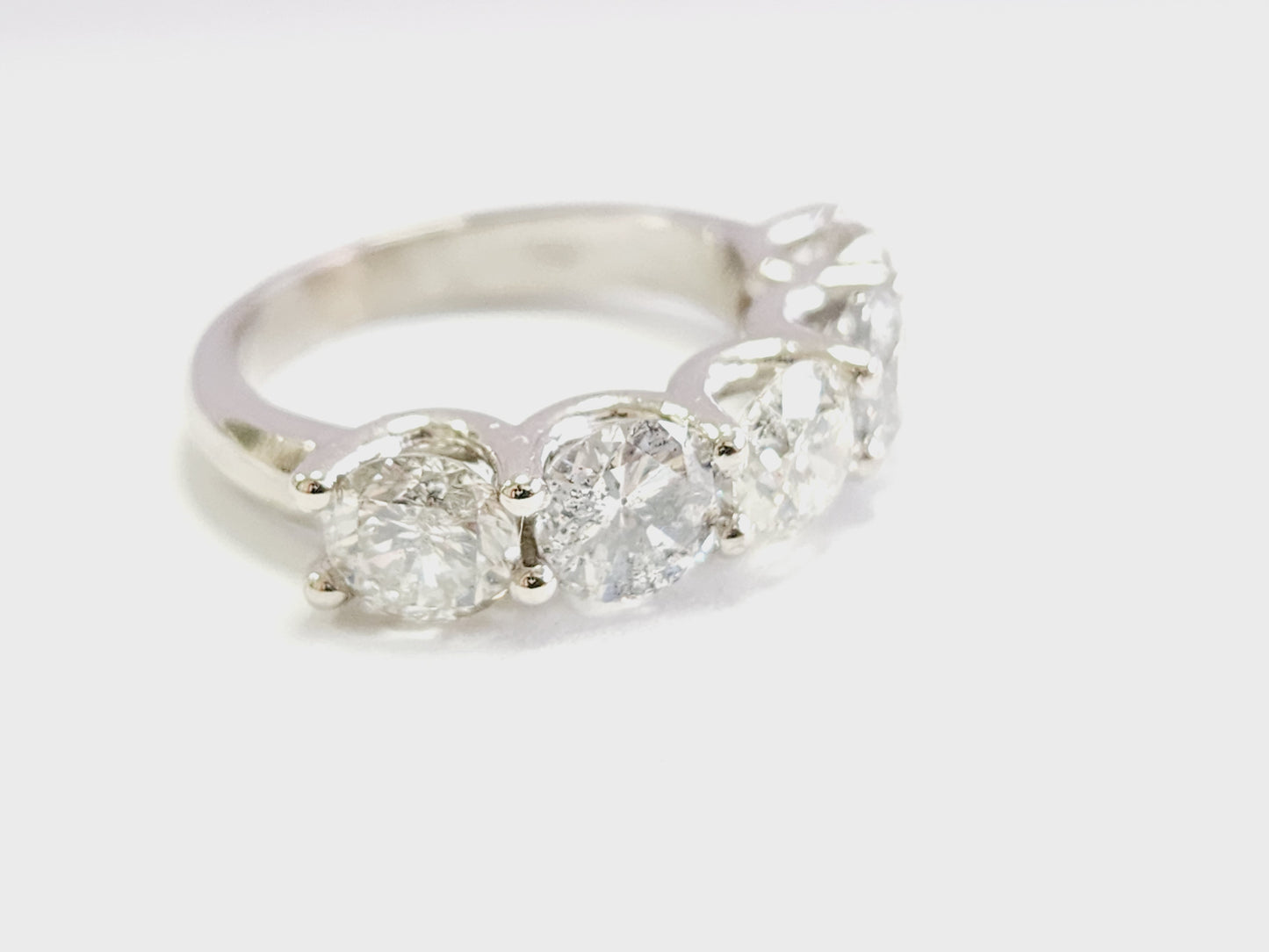 4 Carat Natural Diamond White Gold Mini band Ring 14K