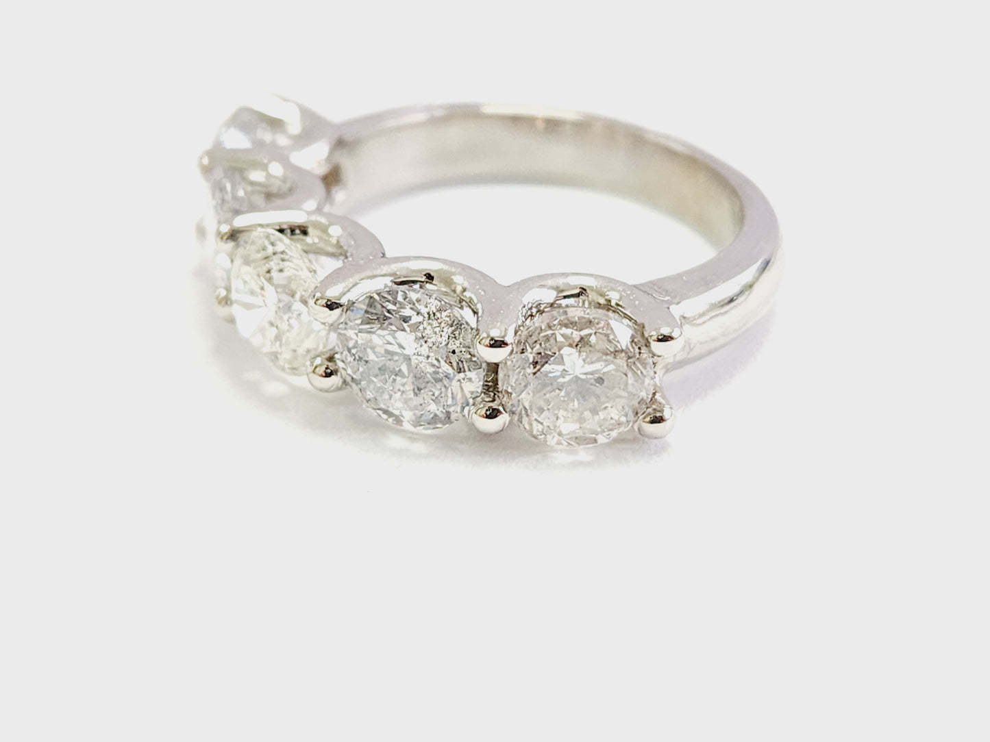 4 Carat Natural Diamond White Gold Mini band Ring 14K