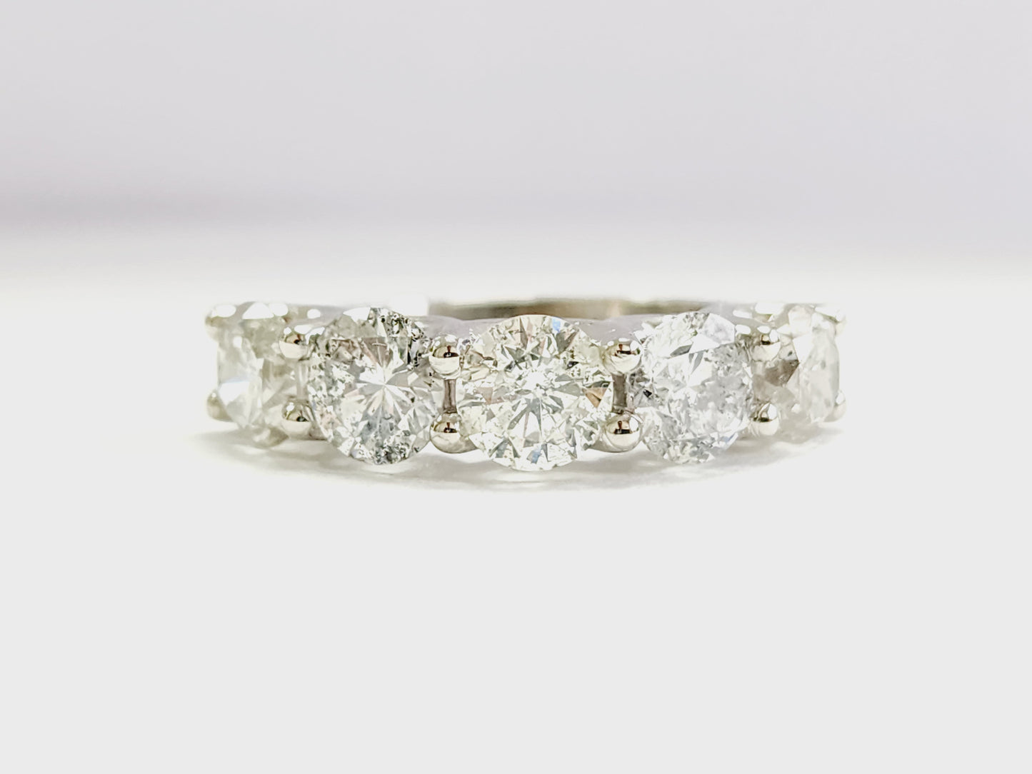 4 Carat Natural Diamond White Gold Mini band Ring 14K