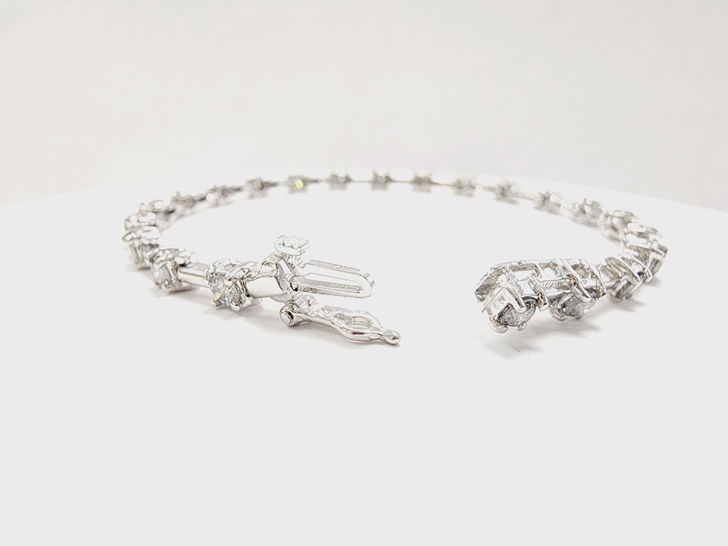 2.41 Carat Natural Diamond Tennis Bracelet 14 Karat White Gold