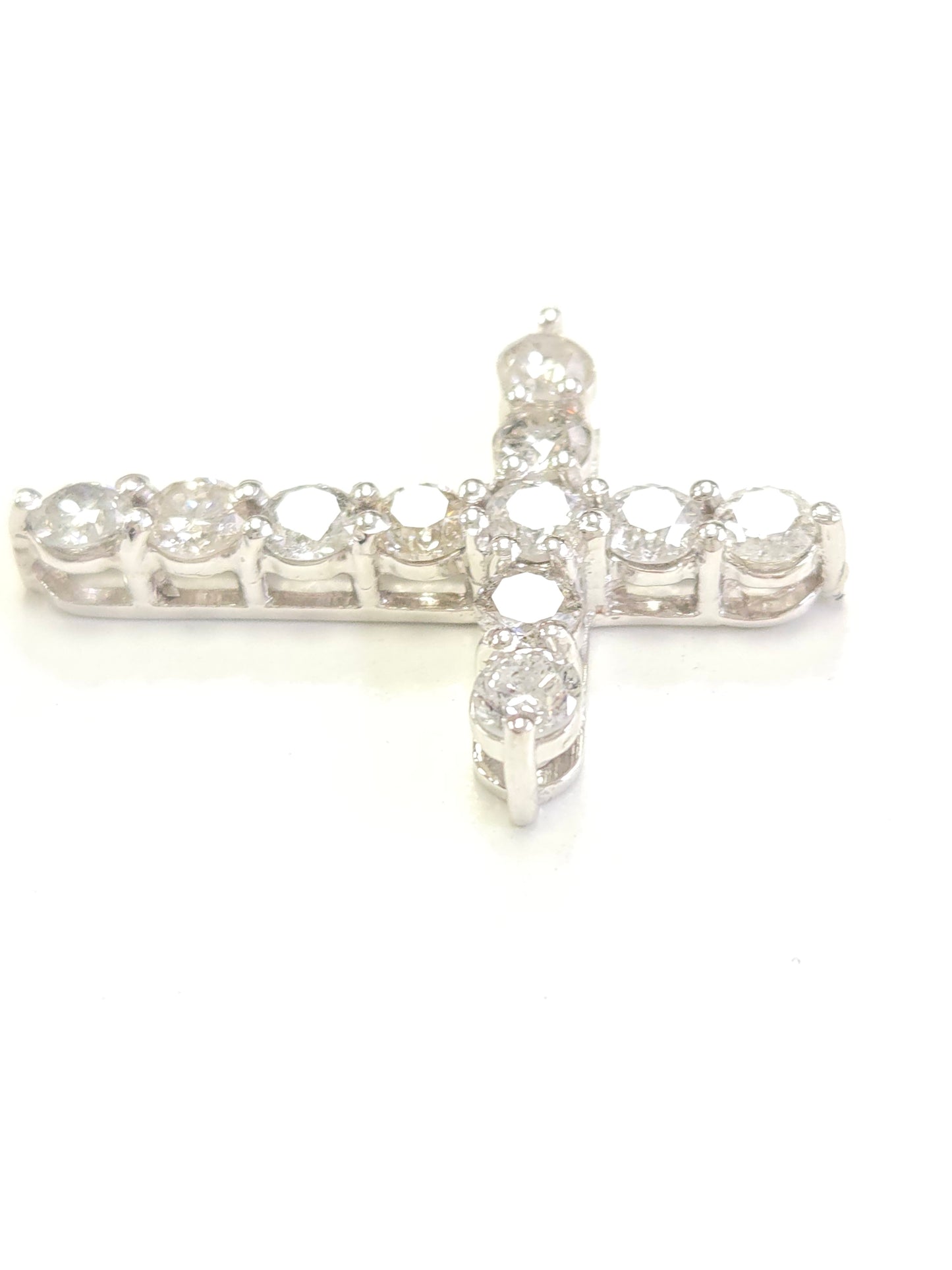 3.35 Carat White Gold Natural Diamond Cross Pendant