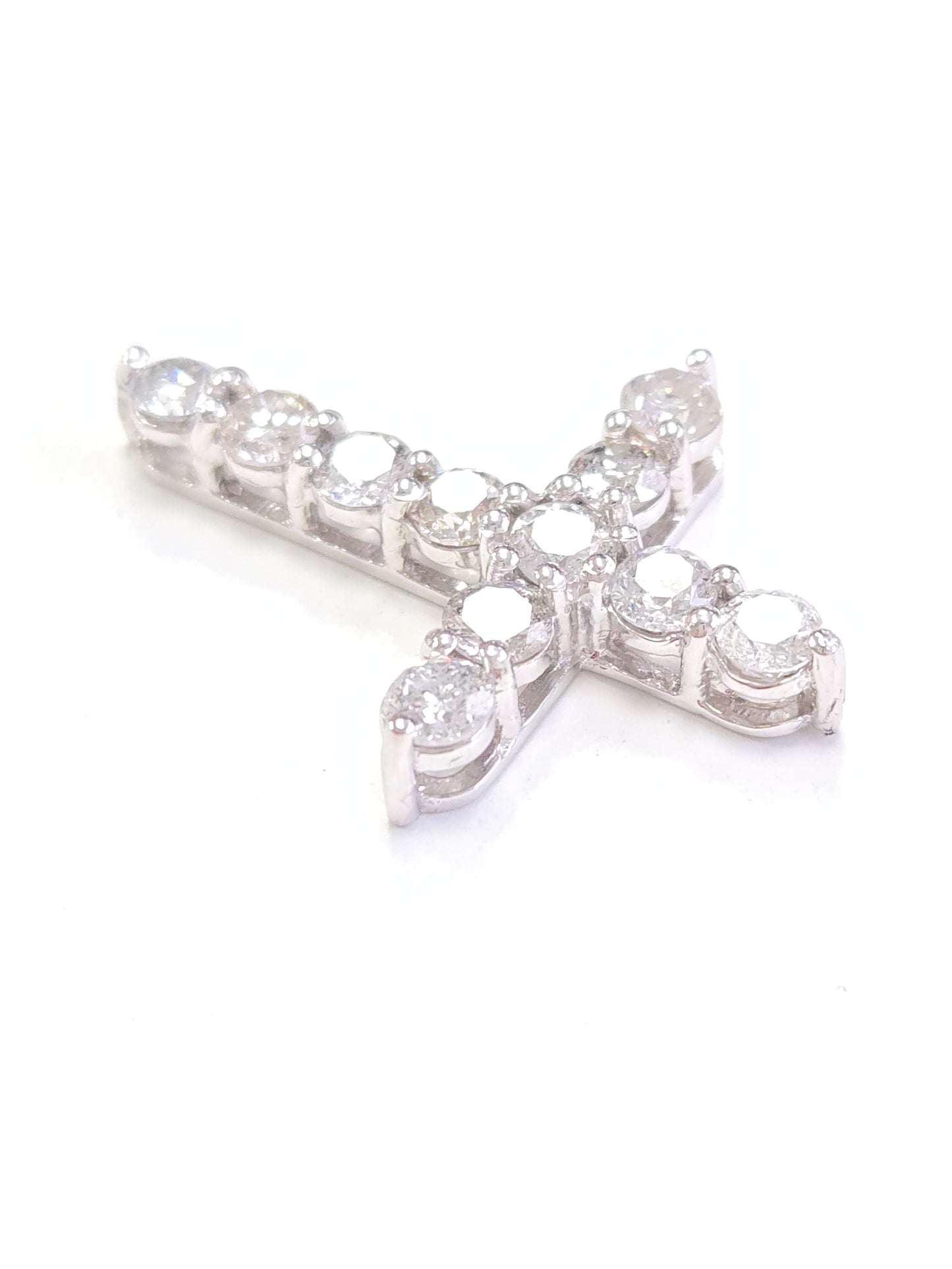 3.35 Carat White Gold Natural Diamond Cross Pendant