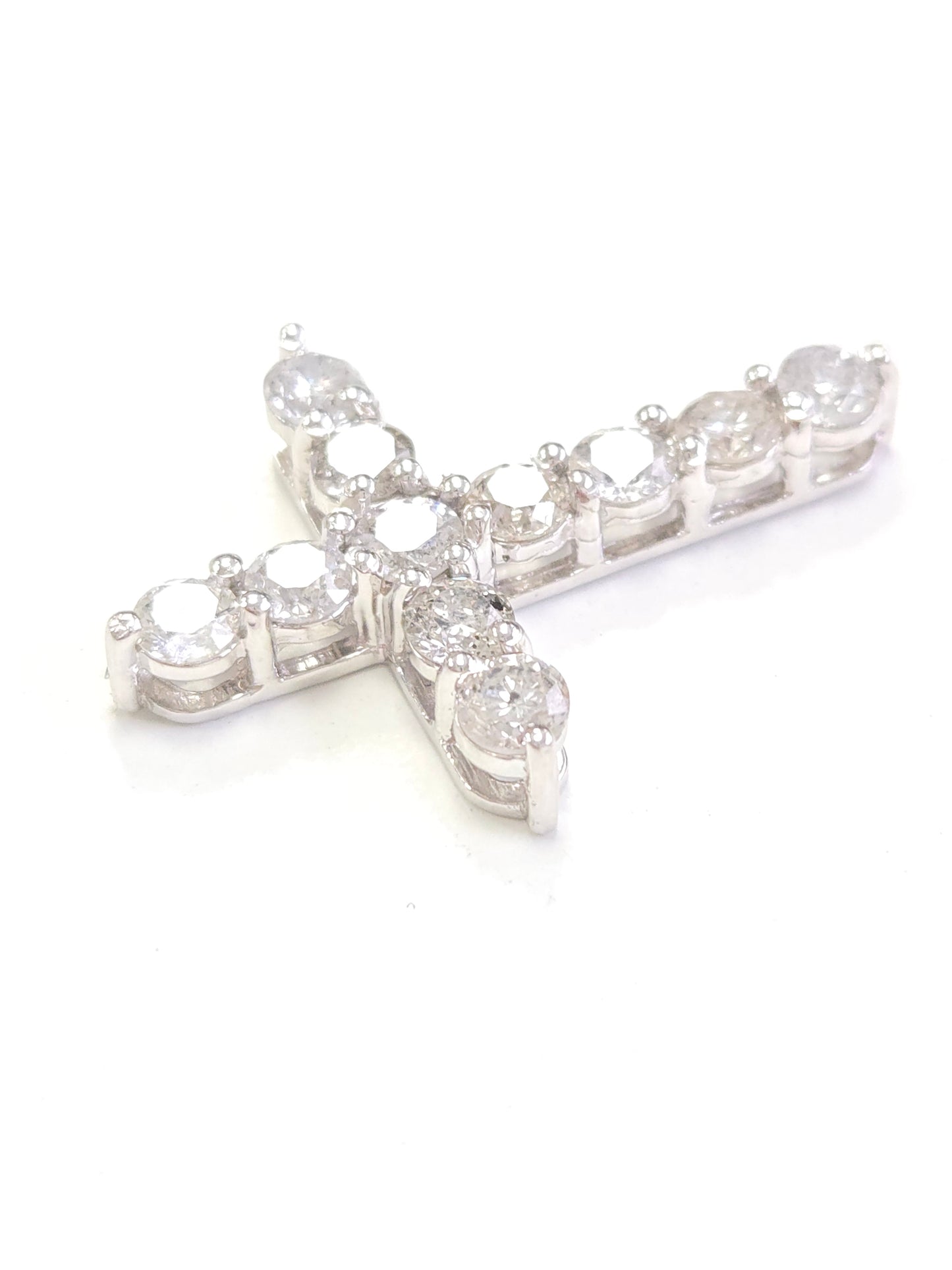 3.35 Carat White Gold Natural Diamond Cross Pendant