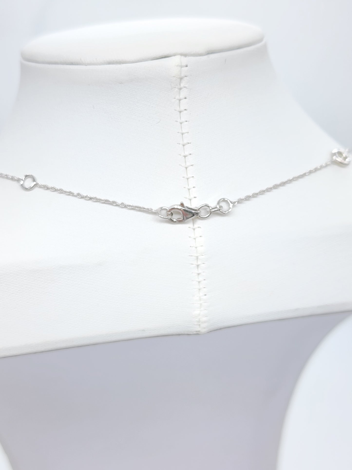 2.15 Carat Natural Diamond By The Yard Necklace 14 Karat White Gold 18''