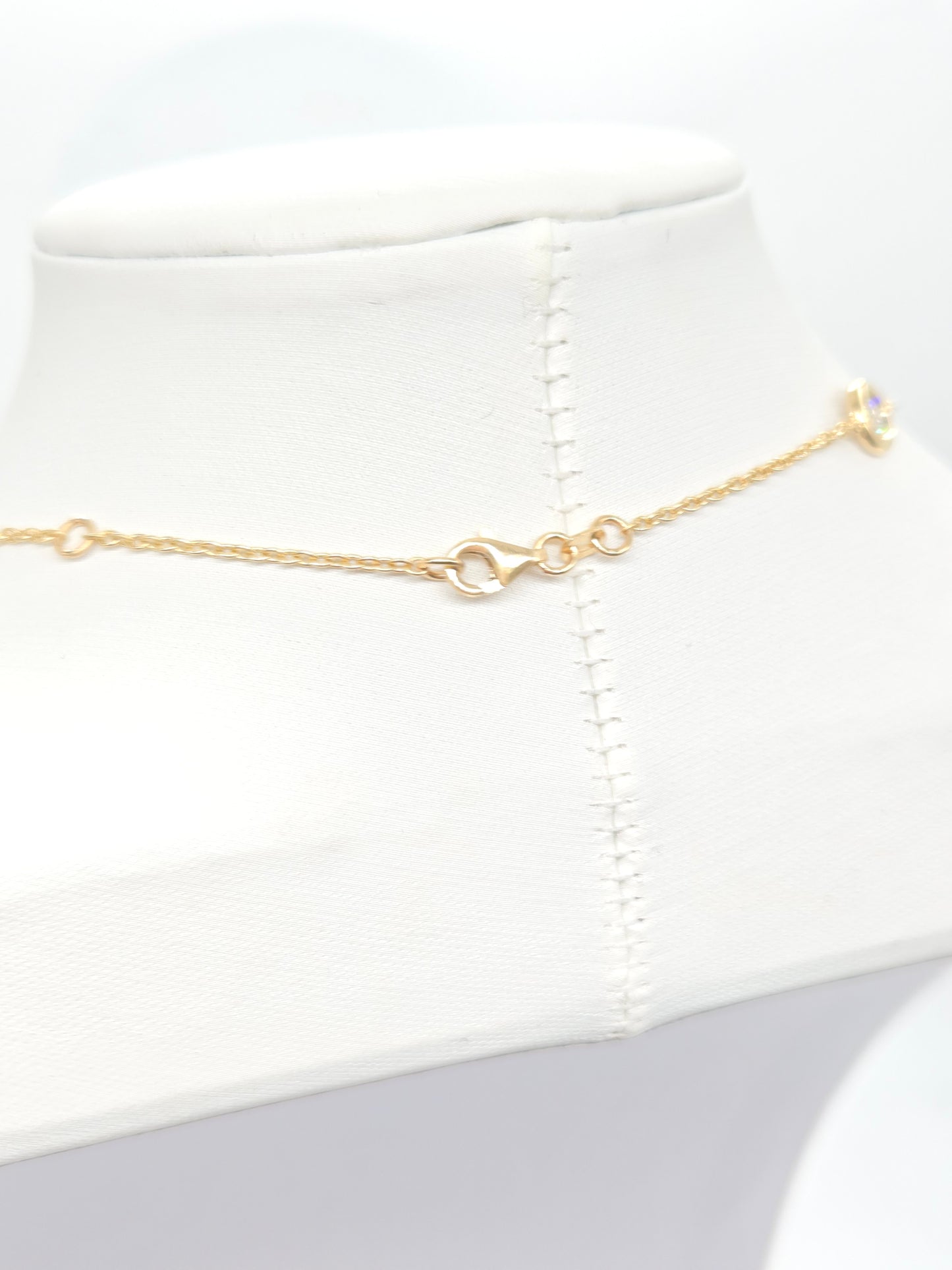 2.64 Carat Natural Diamond By The Yard Necklace 14 Karat Yellow Gold 16''