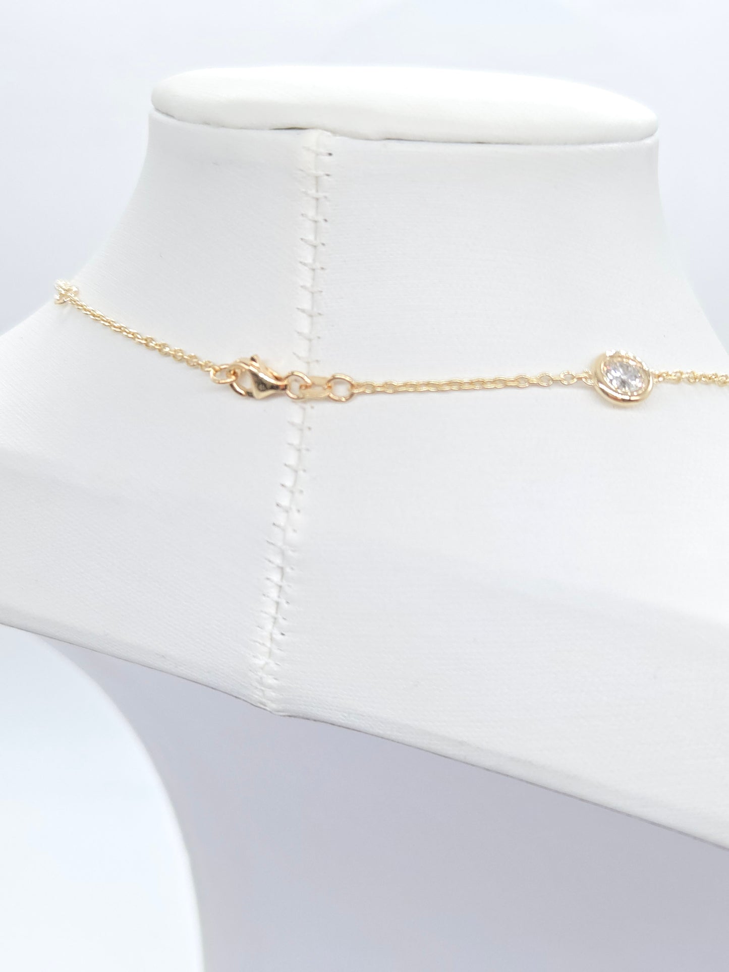 3.85 Carat Natural Diamond By The Yard Necklace 14 Karat Yellow Gold 16''