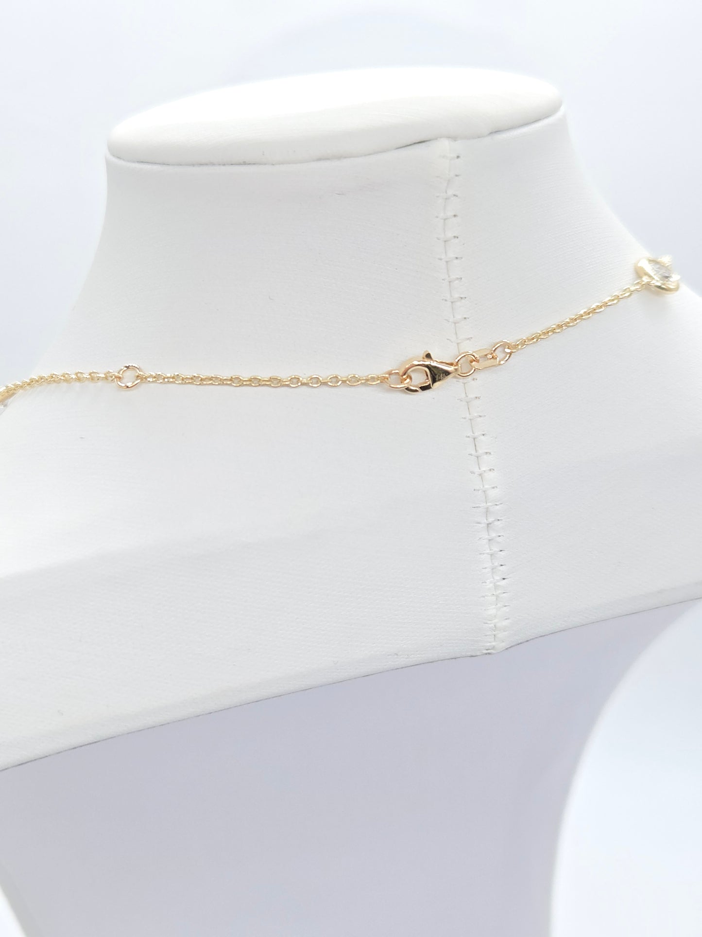 3.85 Carat Natural Diamond By The Yard Necklace 14 Karat Yellow Gold 16''