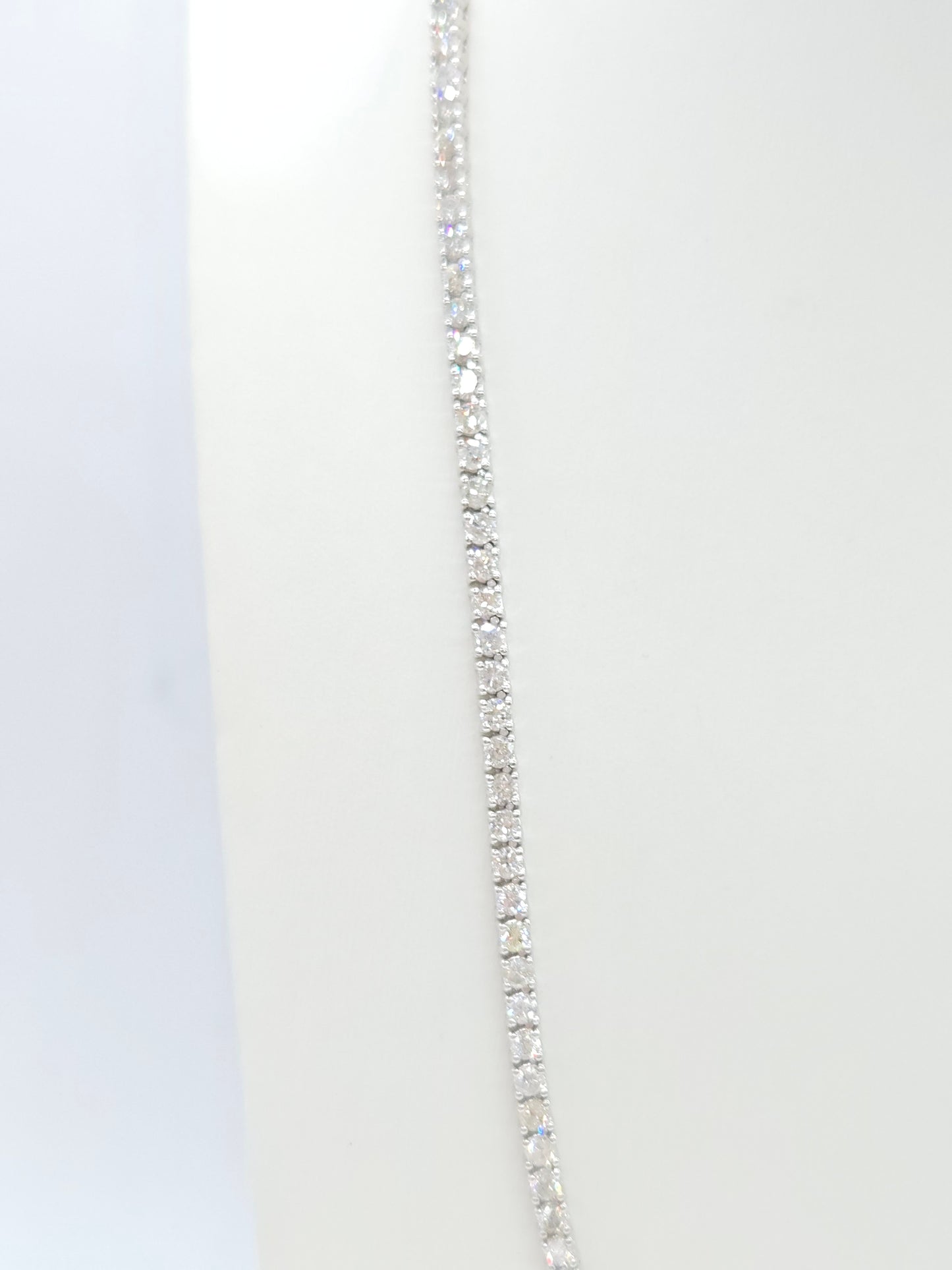 16.40 Carat Natural Round Brilliant Cut Diamond Tennis Necklace 14 Karat White Gold 22''