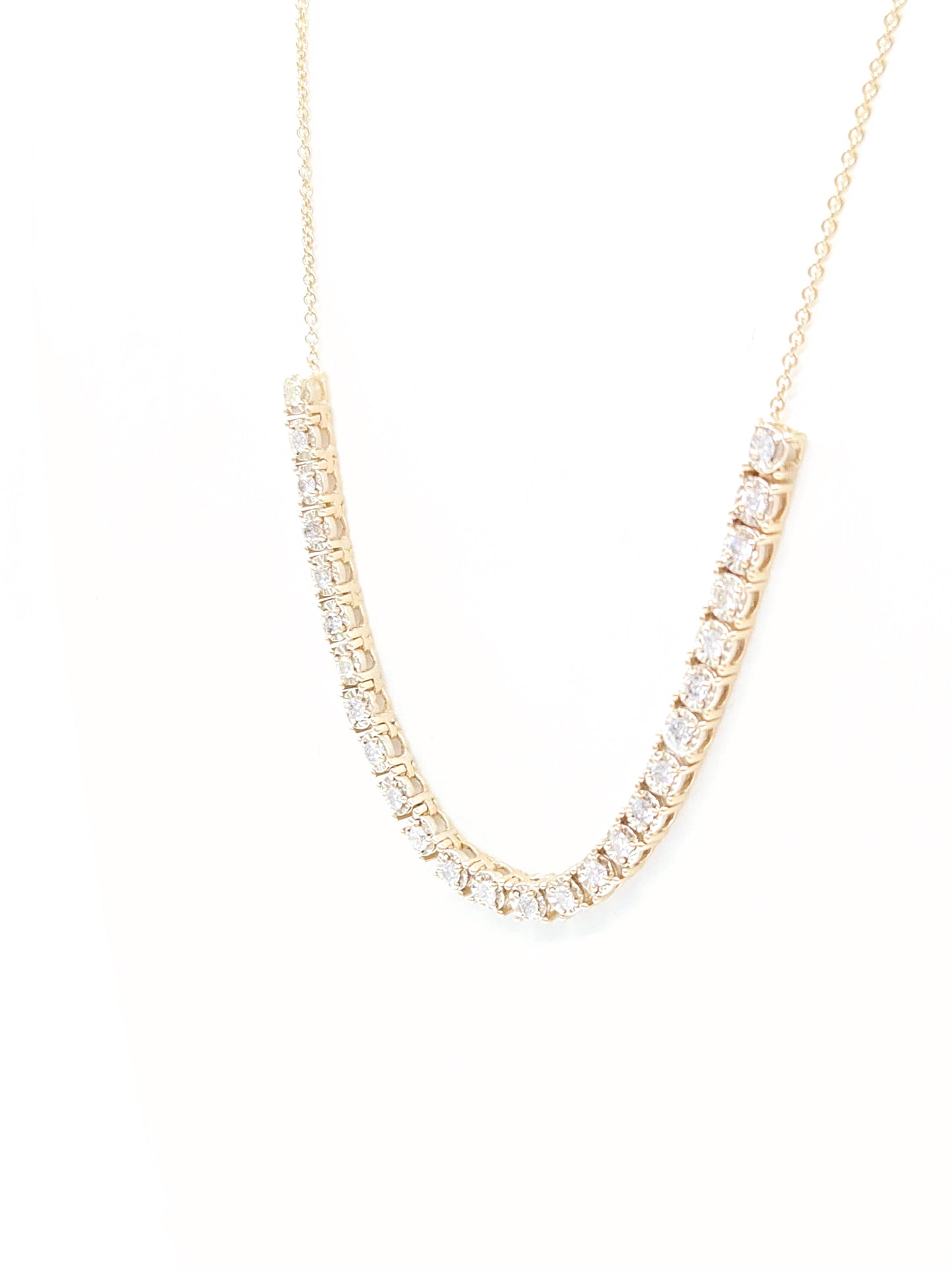 1.03 Carat Natural Illusion Setting Diamond Mini Necklace 19''