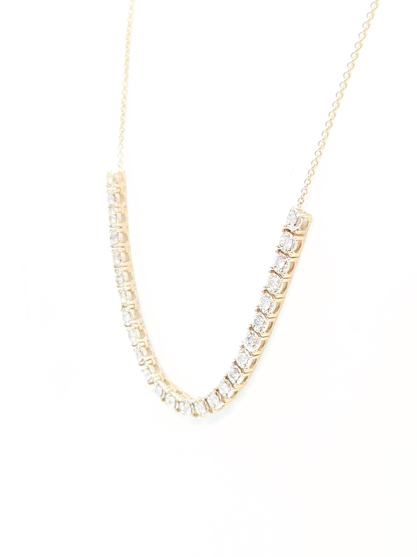 1.03 Carat Natural Illusion Setting Diamond Mini Necklace 19''