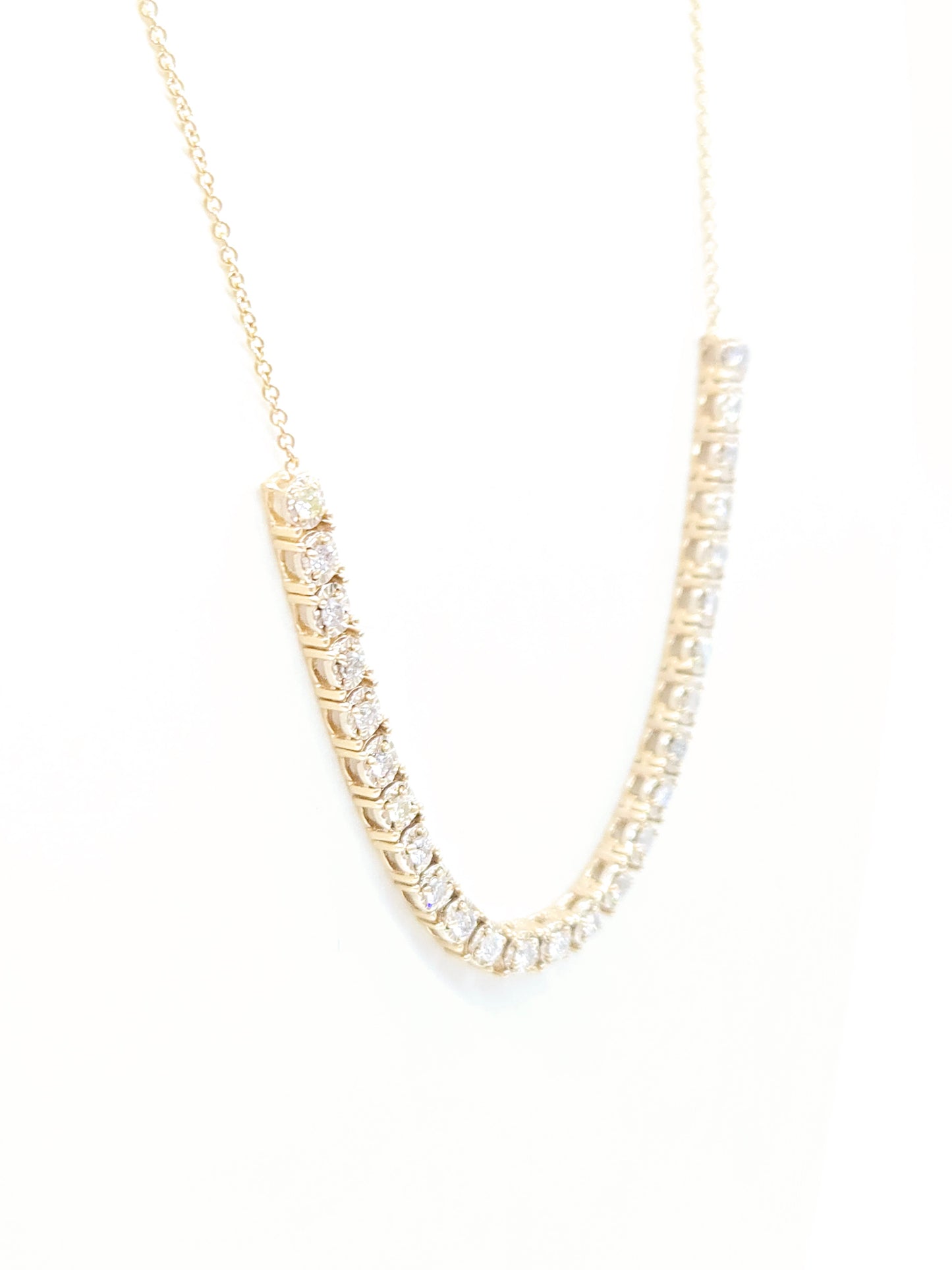 1.03 Carat Natural Illusion Setting Diamond Mini Necklace 19''