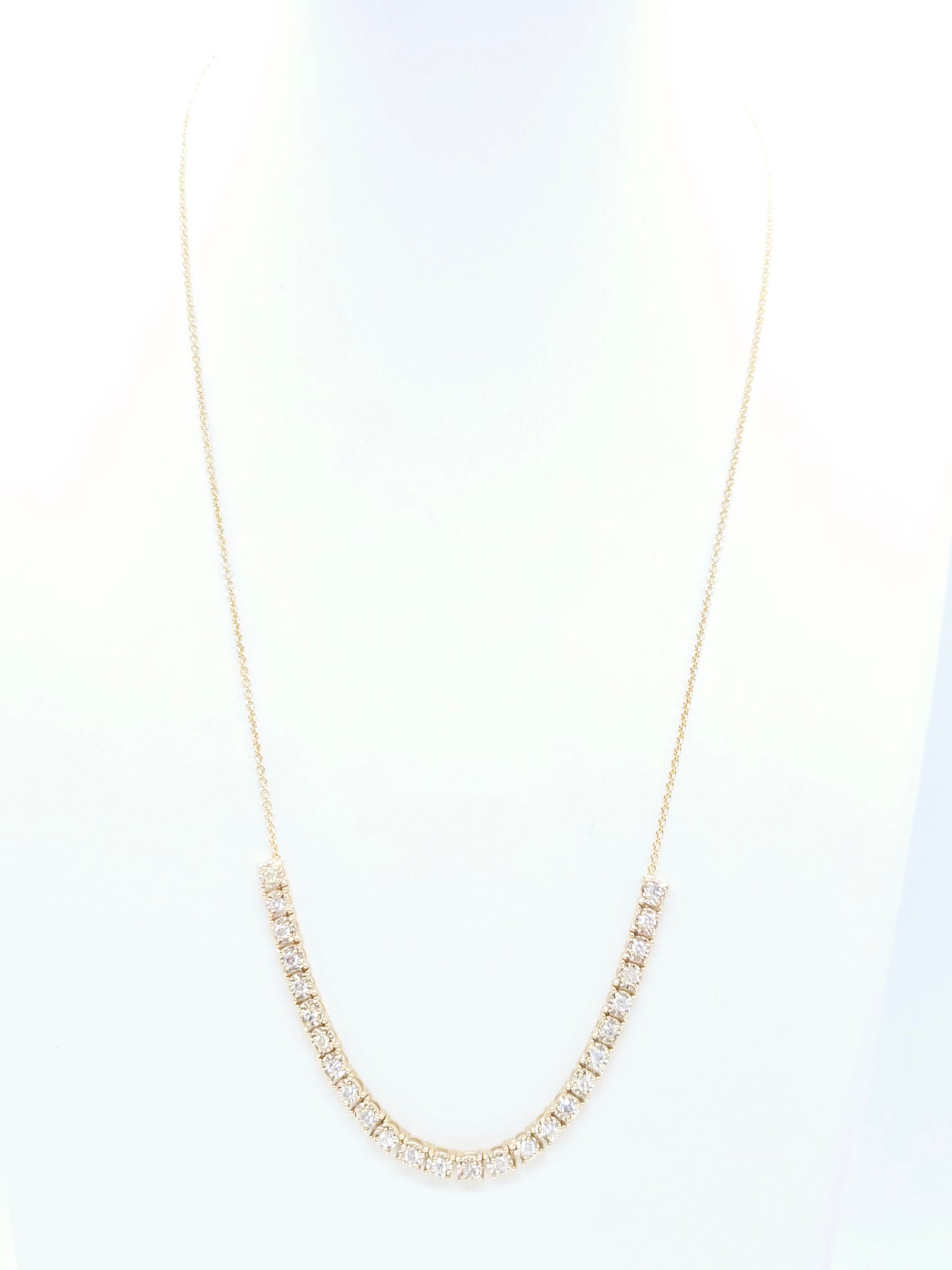 1.03 Carat Natural Illusion Setting Diamond Mini Necklace 19''
