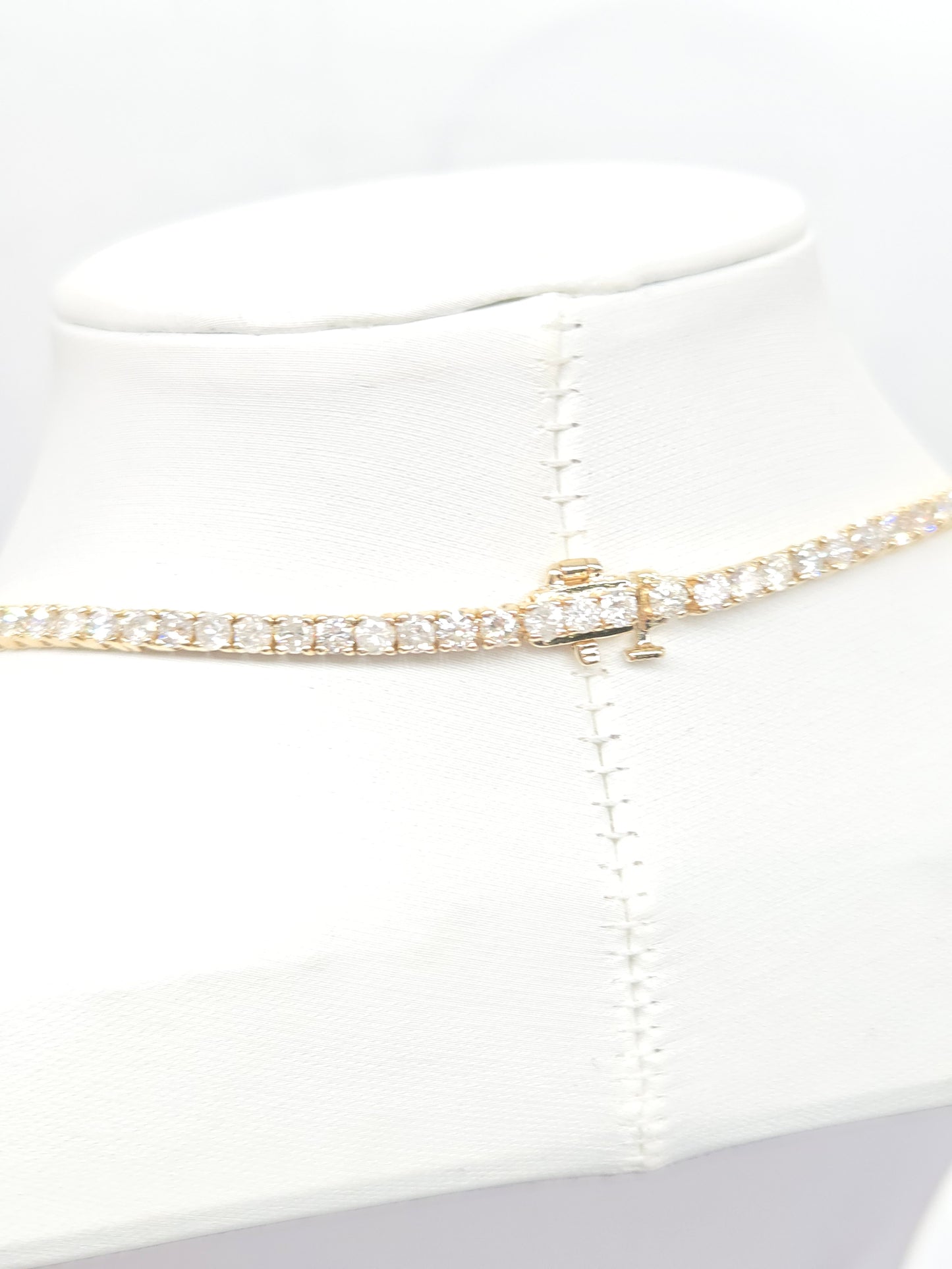 16.10 Carat Natural Diamond Tennis Necklace in 14K Yellow Gold 22"