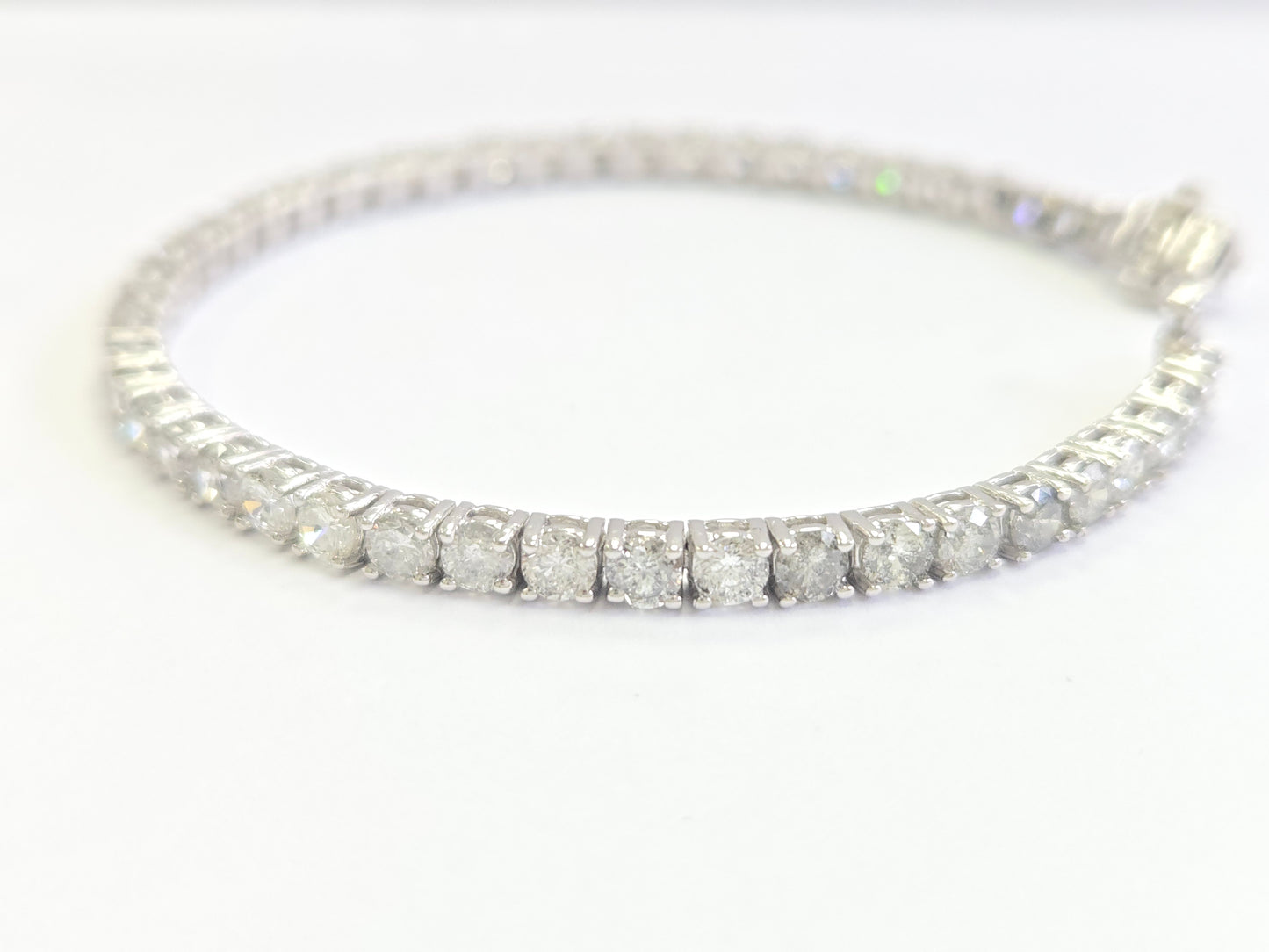 8.53 Carat Natural Diamond Tennis Bracelet 14 Karat White Gold