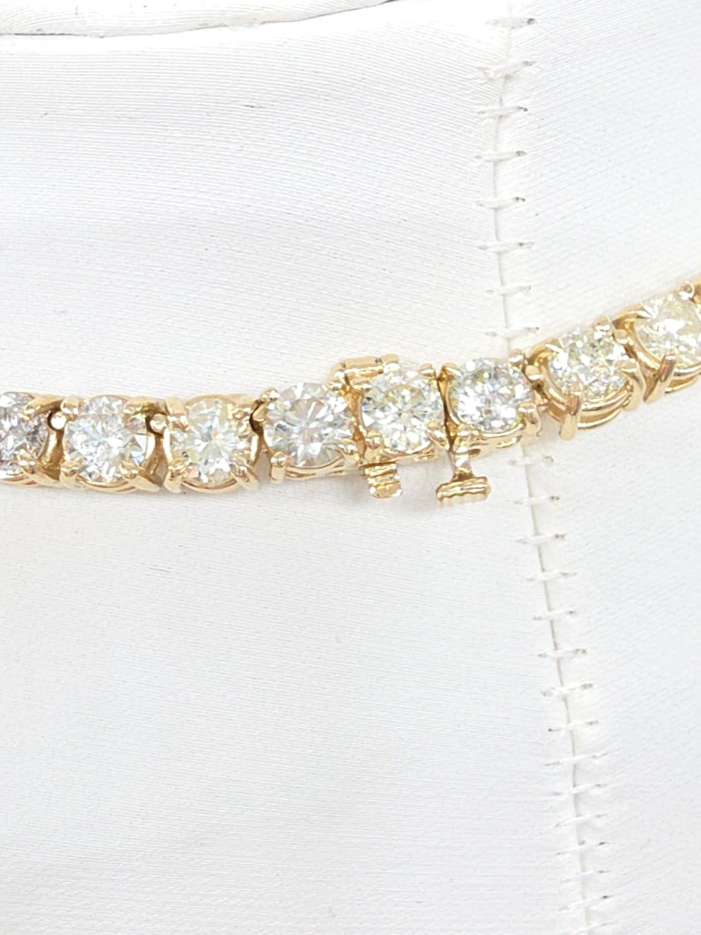40.58 Carat Natural Diamond Tennis Necklace in 14K Yellow Gold 22"