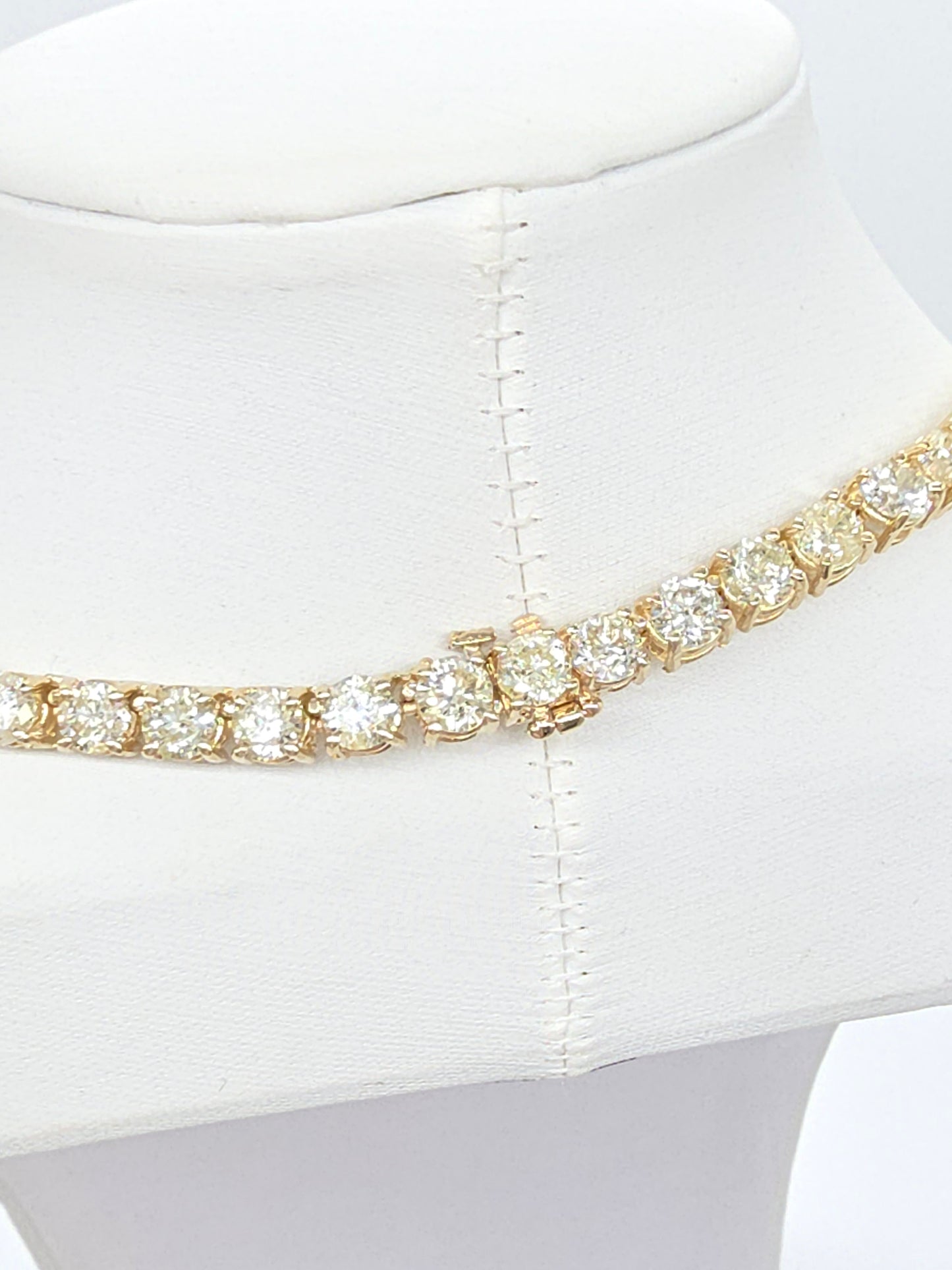 41.05 Carat Natural Diamond Tennis Necklace in 14K Yellow Gold 18"