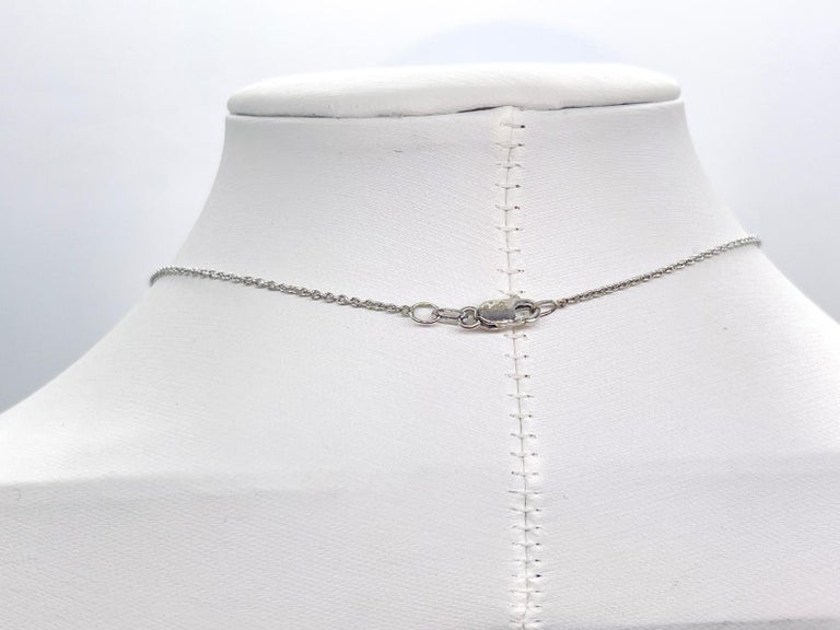 0.58 Carat Natural Diamond Tennis-Style Drop Pendant Necklace in 14K White Gold